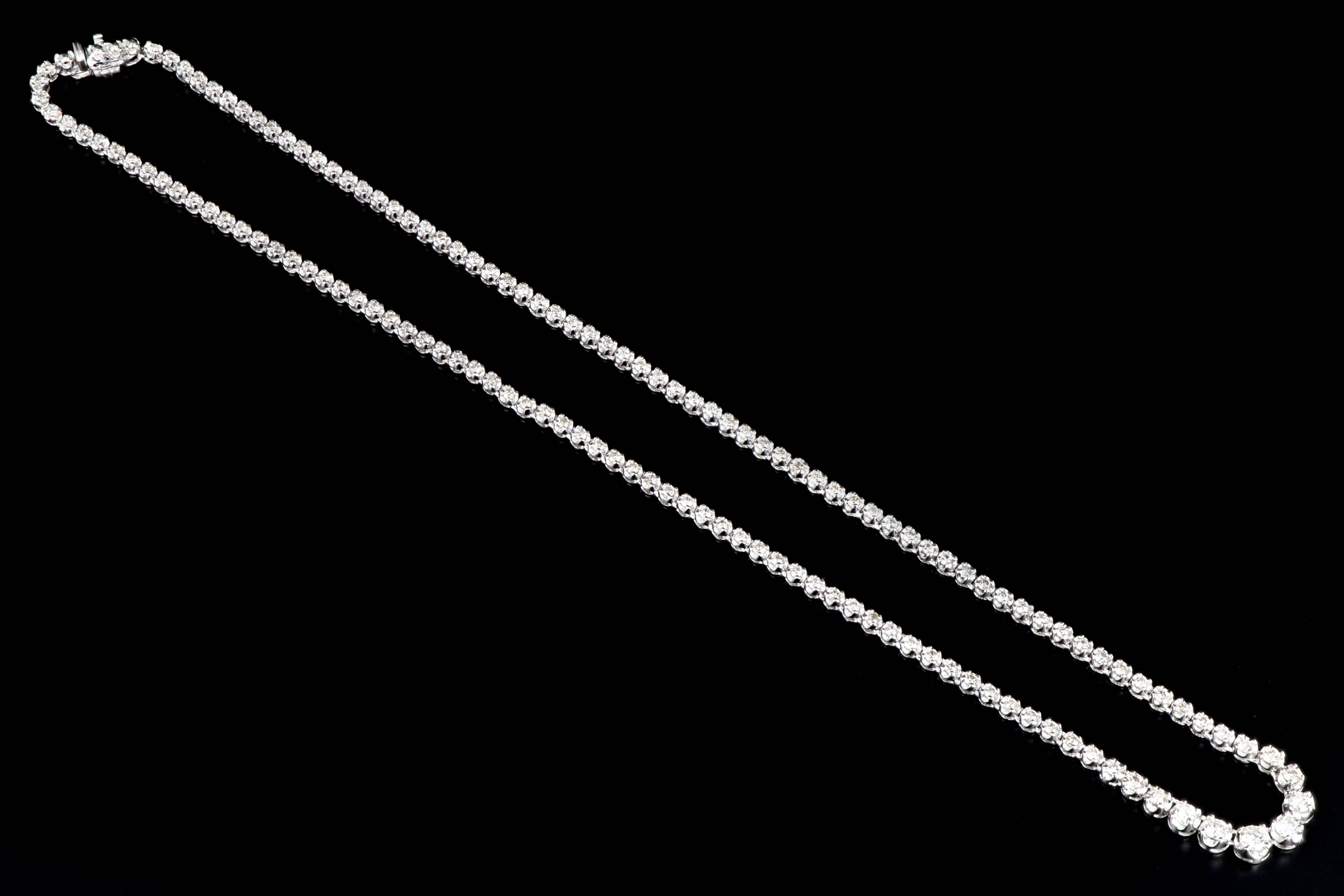 Modern Platinum 3.01 Carat Diamond Necklace - Queen May