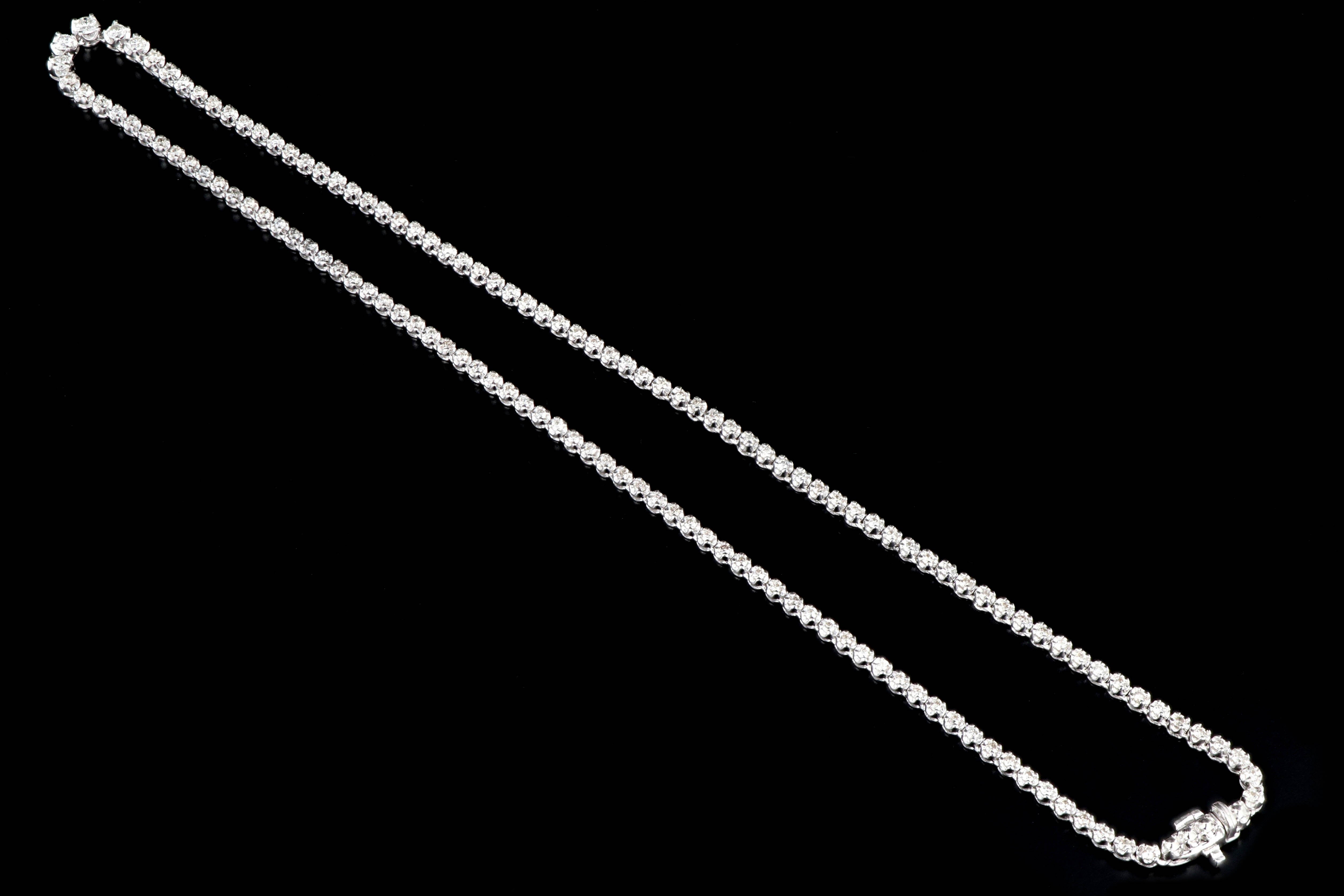 Modern Platinum 3.01 Carat Diamond Necklace - Queen May