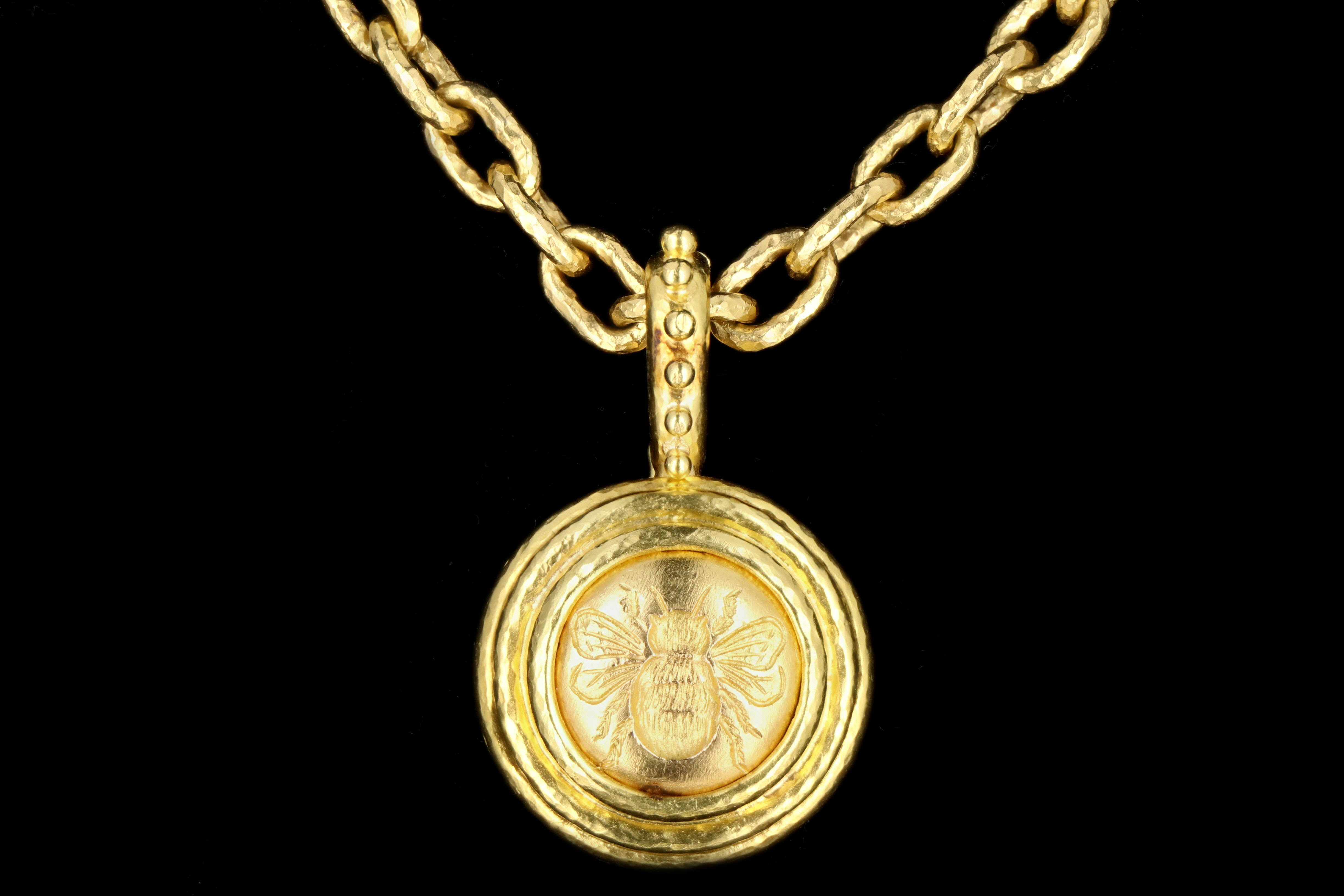 Elizabeth Locke Orvieto 19K Gold Link Necklace and Honey Bee Enhancer - Queen May