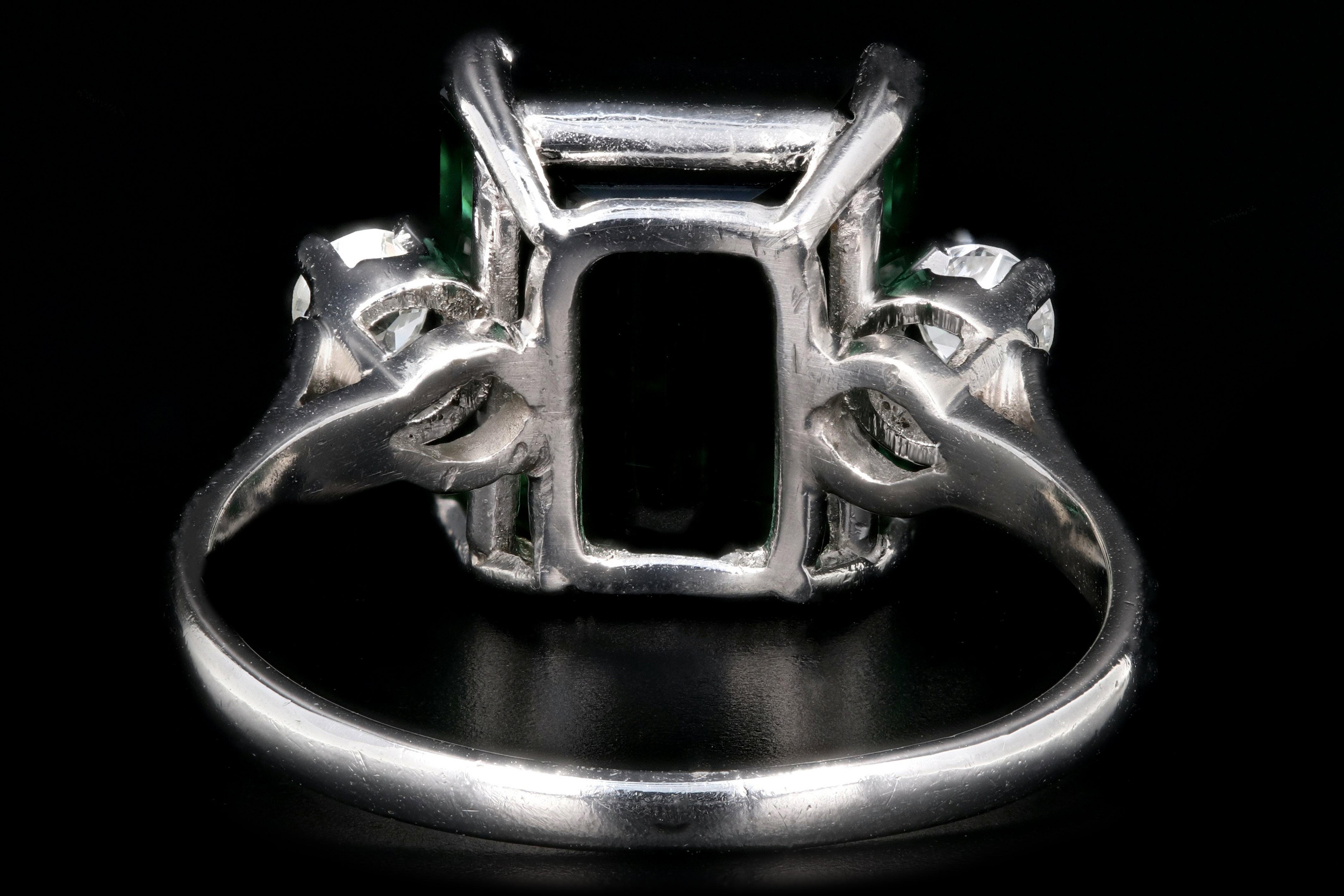 Modern Platinum 6.35 Carat Green Tourmaline and Diamond Ring - Queen May