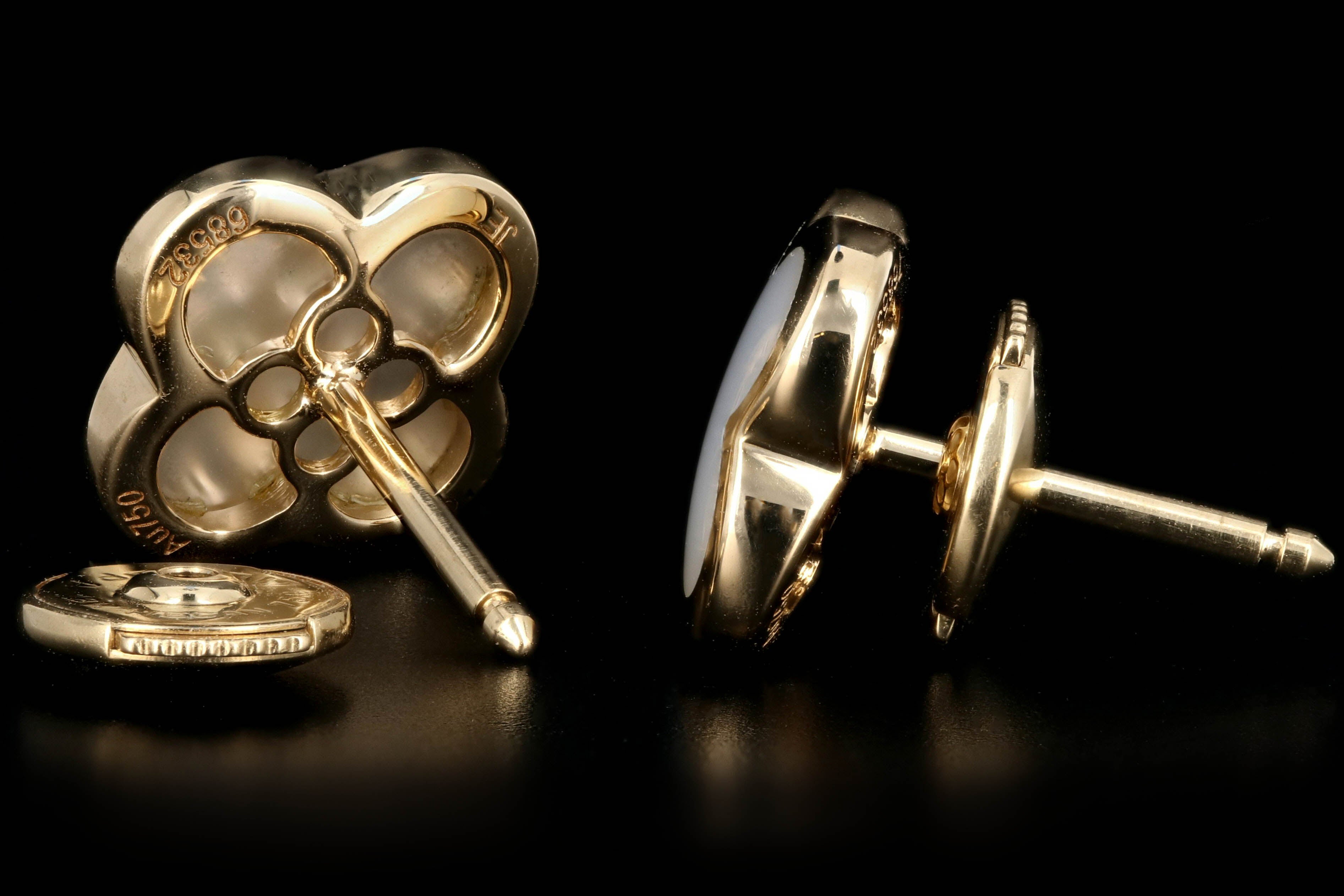 Van Cleef & Arpels Mother of Pearl Alhambra Earrings - Queen May