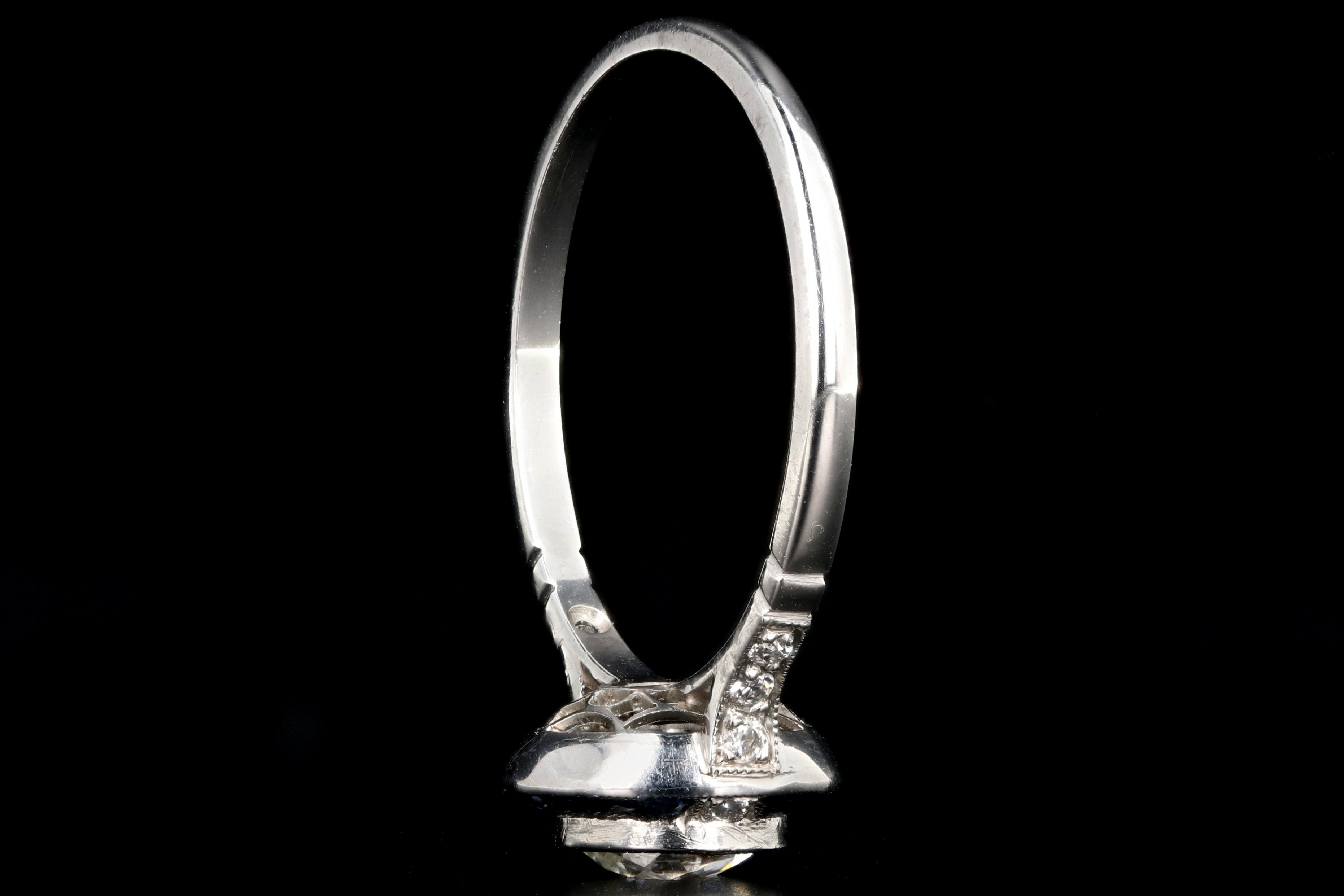 Art Deco Style Handmade Platinum .84 Carat Diamond and Sapphire Bullseye Ring GIA Certified - Queen May