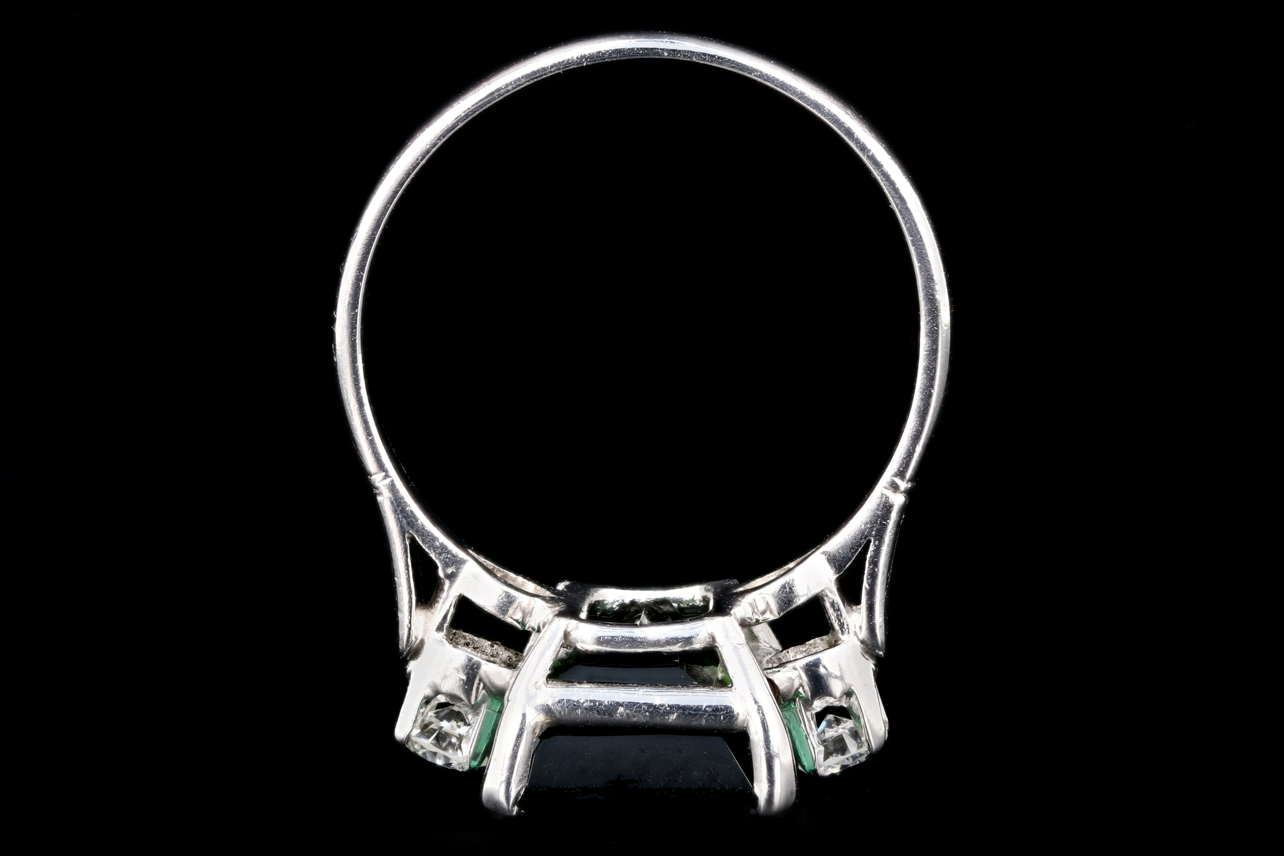 Modern Platinum 6.35 Carat Green Tourmaline and Diamond Ring - Queen May