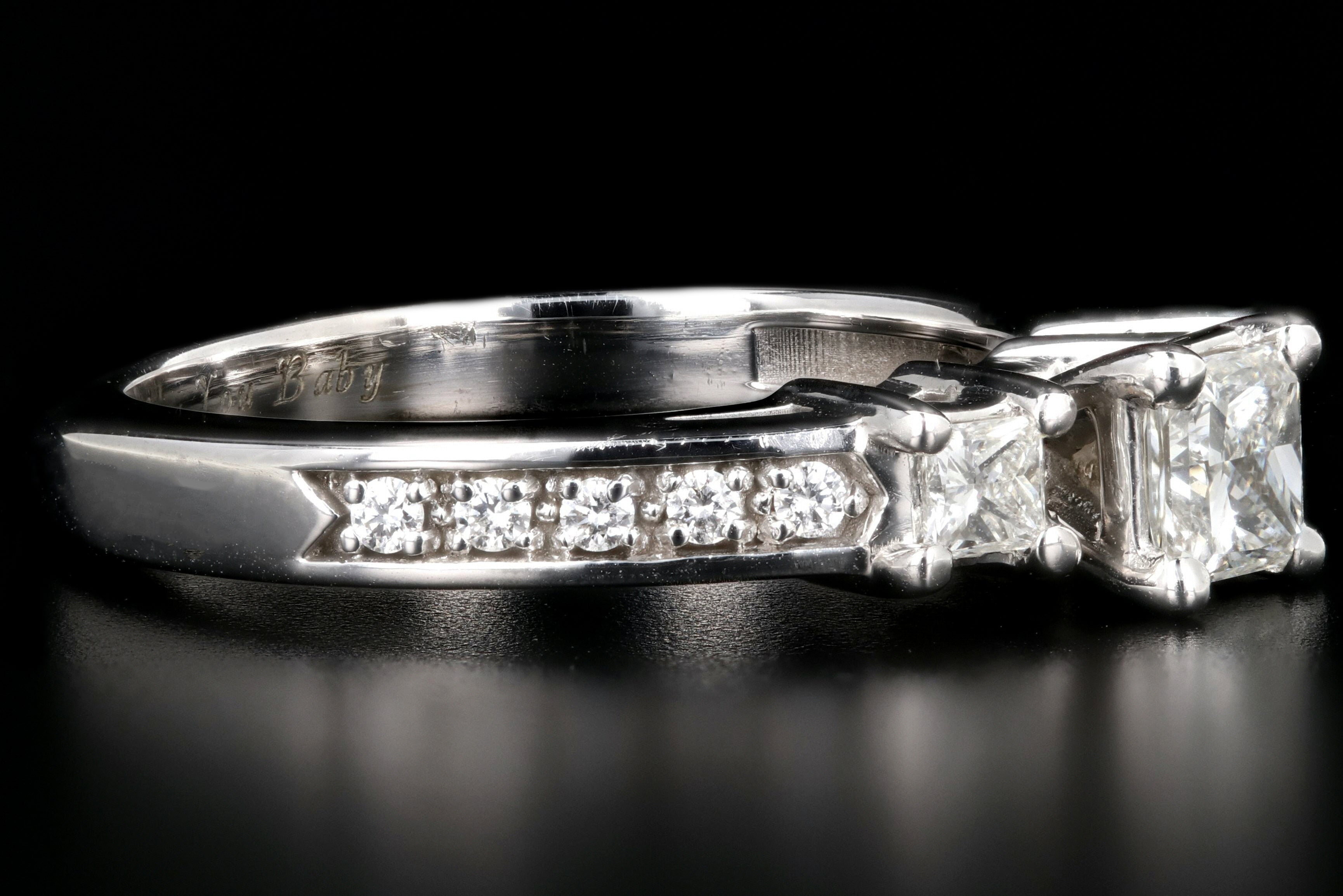 14K White Gold Princess Cut Diamond Engagement Ring GIA Paperwork - Queen May