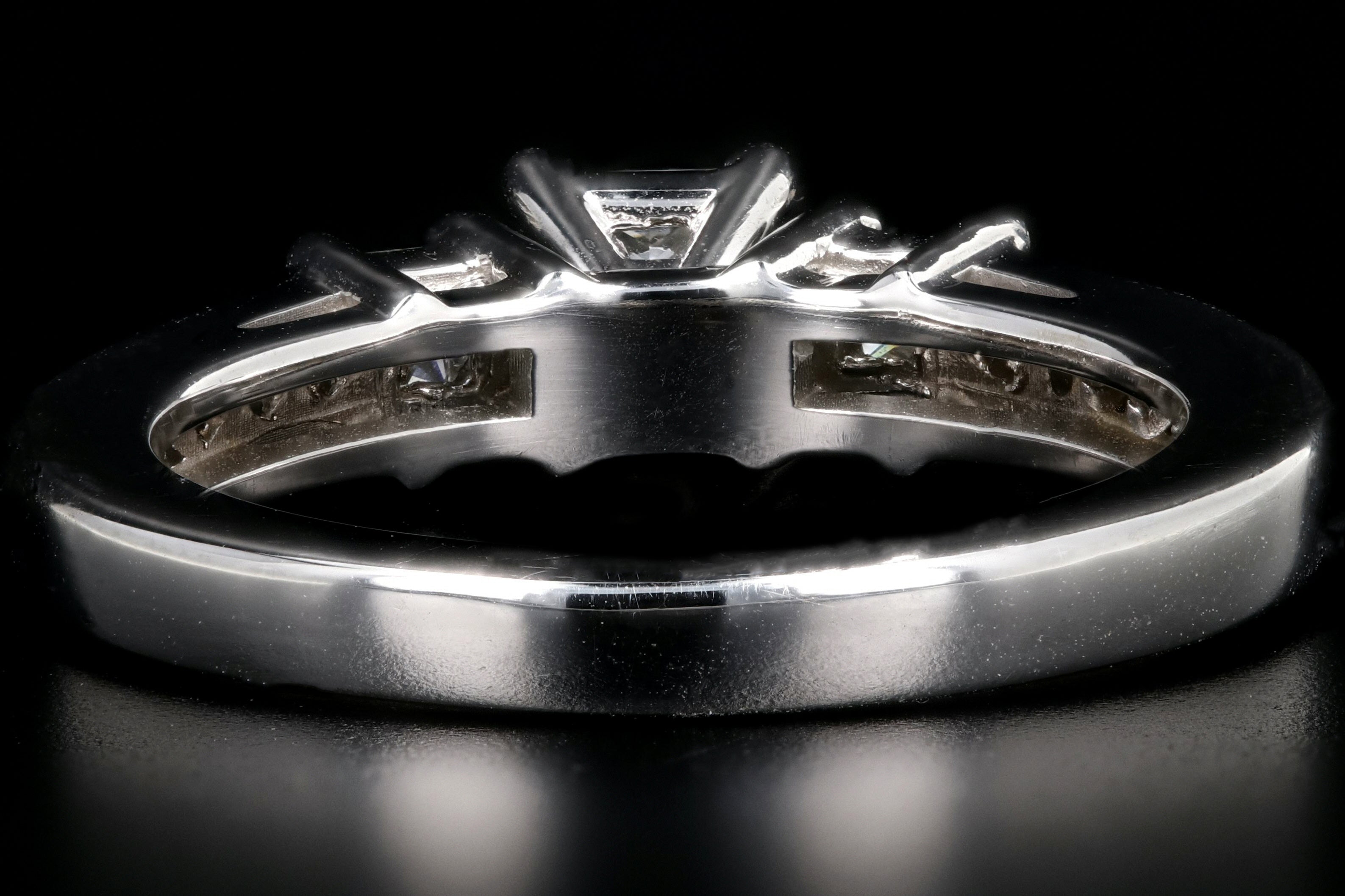 14K White Gold Princess Cut Diamond Engagement Ring GIA Paperwork - Queen May
