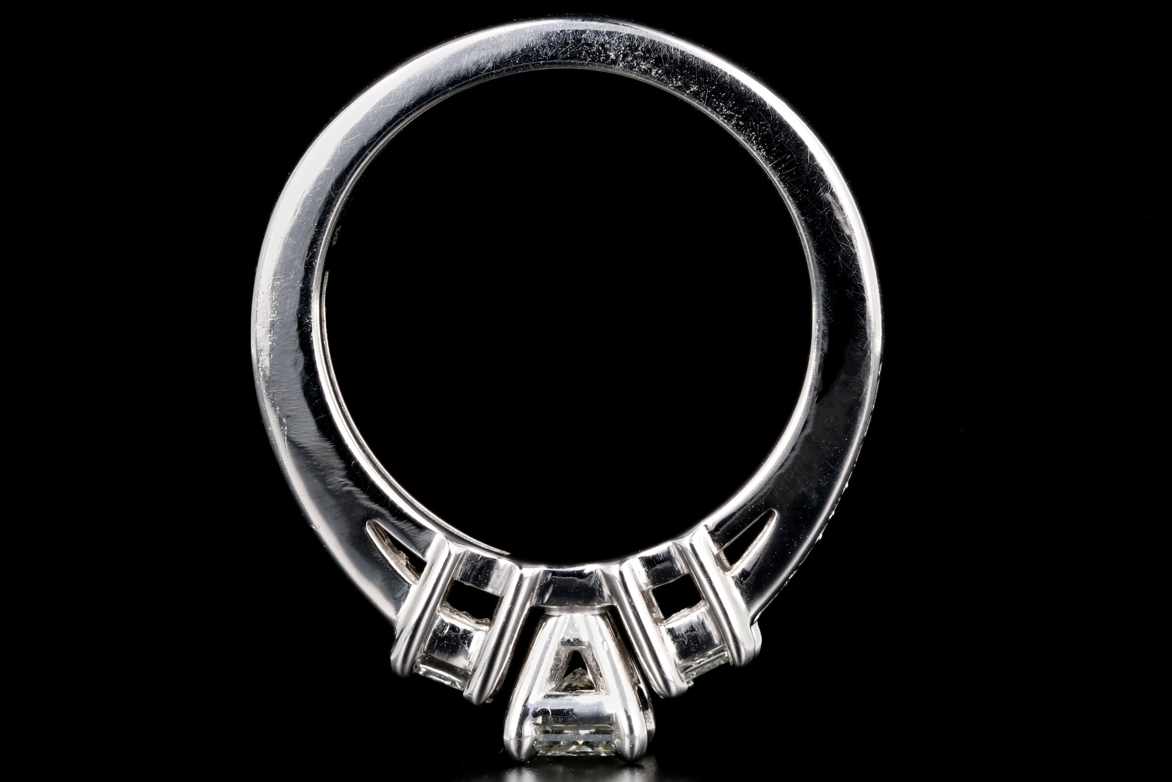 14K White Gold Princess Cut Diamond Engagement Ring GIA Paperwork - Queen May