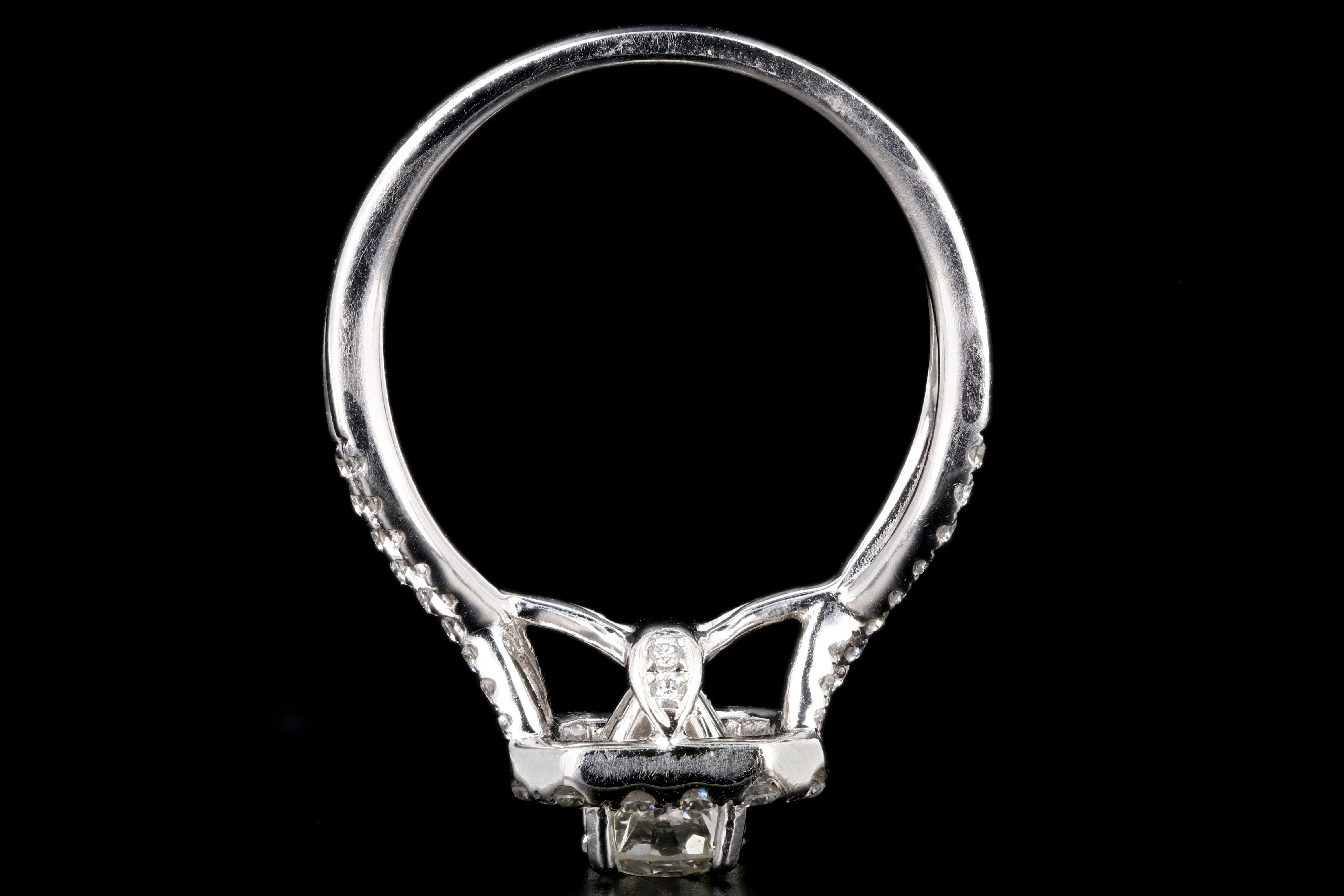 Modern 18K White Gold .56CT Old European Cut Diamond Engagement Ring - Queen May