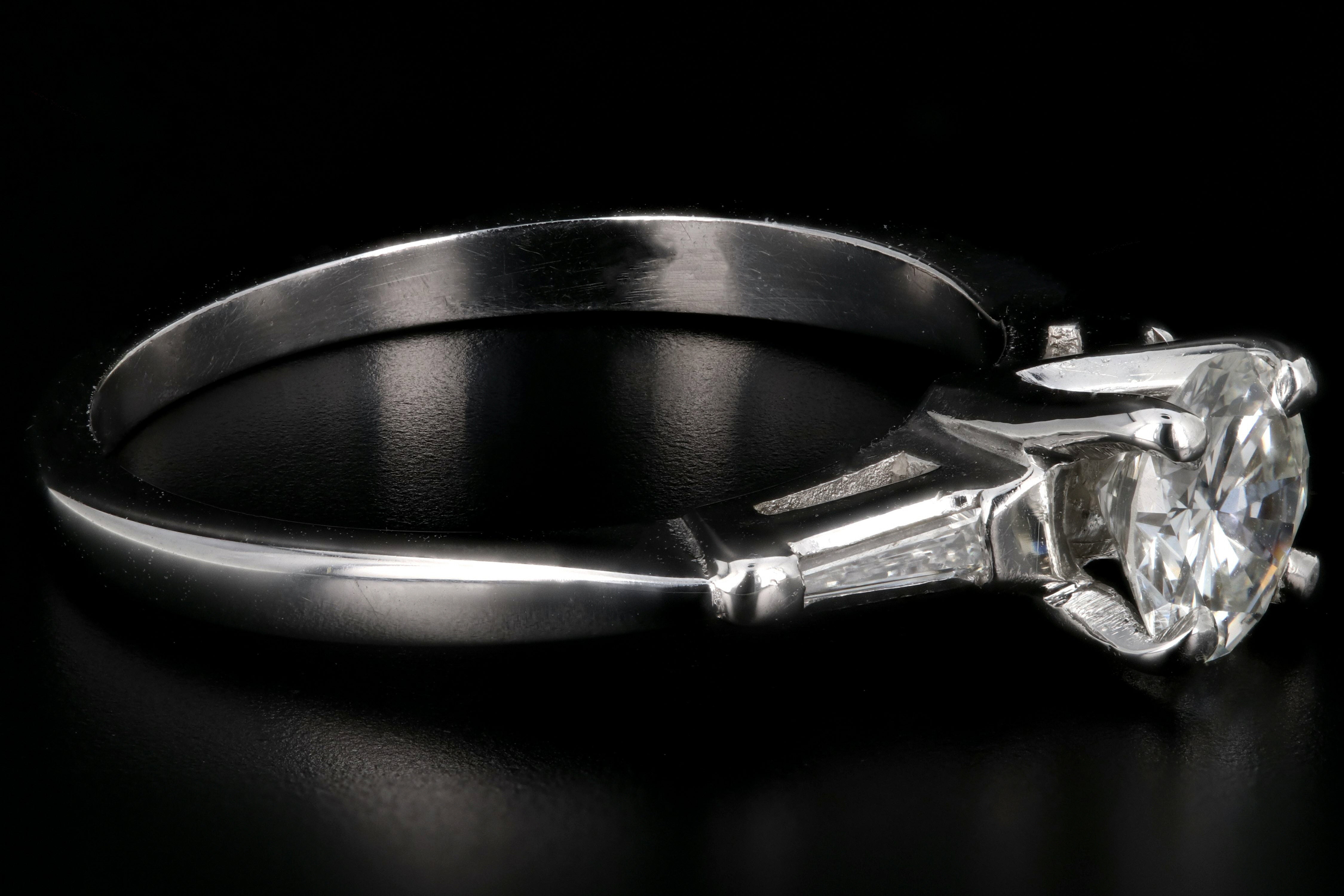 Vintage 14K White Gold .65 Carat Transition Cut Diamond Ring - Queen May