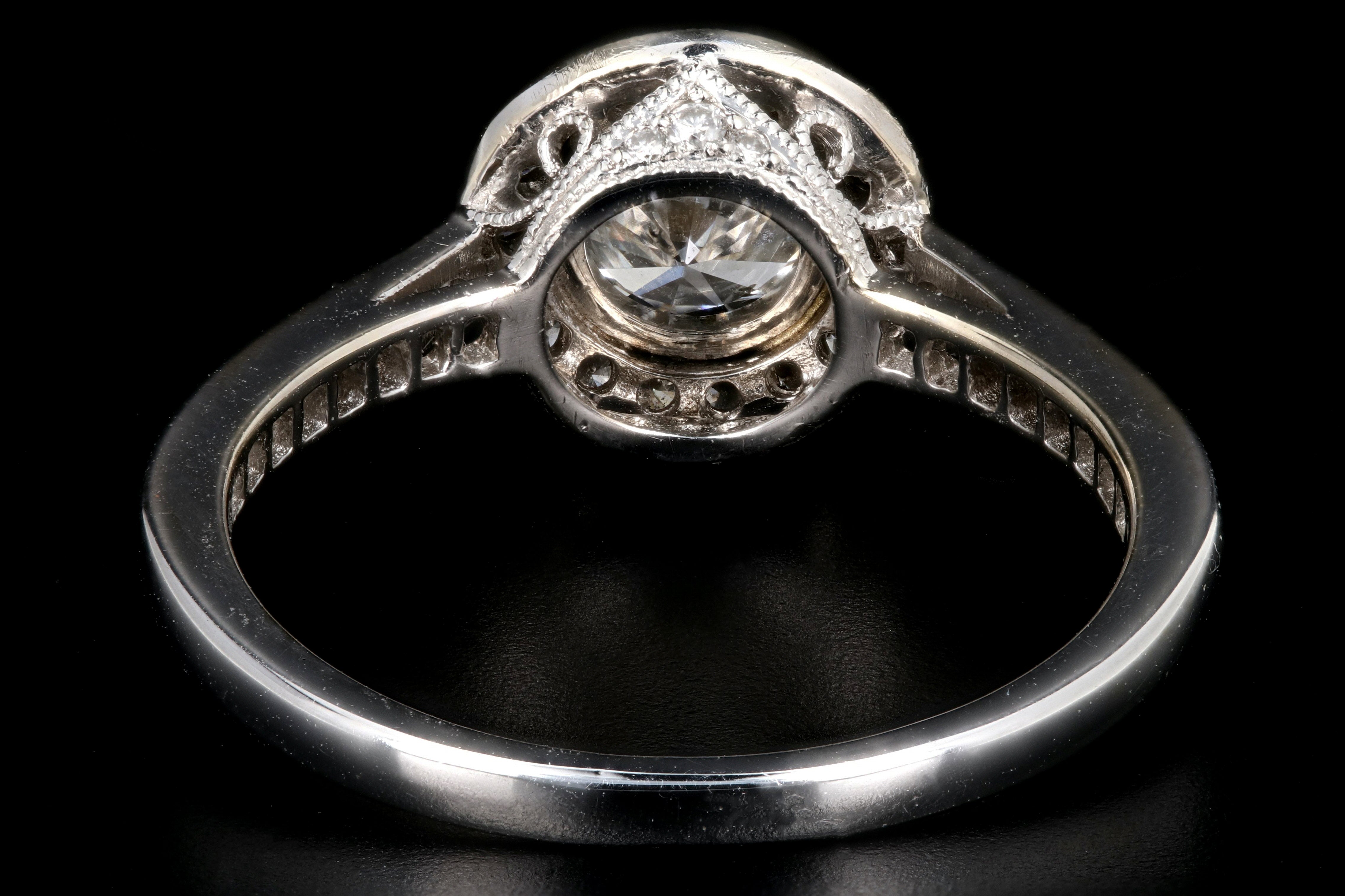 Modern 18K White Gold .59CT Diamond Engagement Ring GIA Certified - Queen May