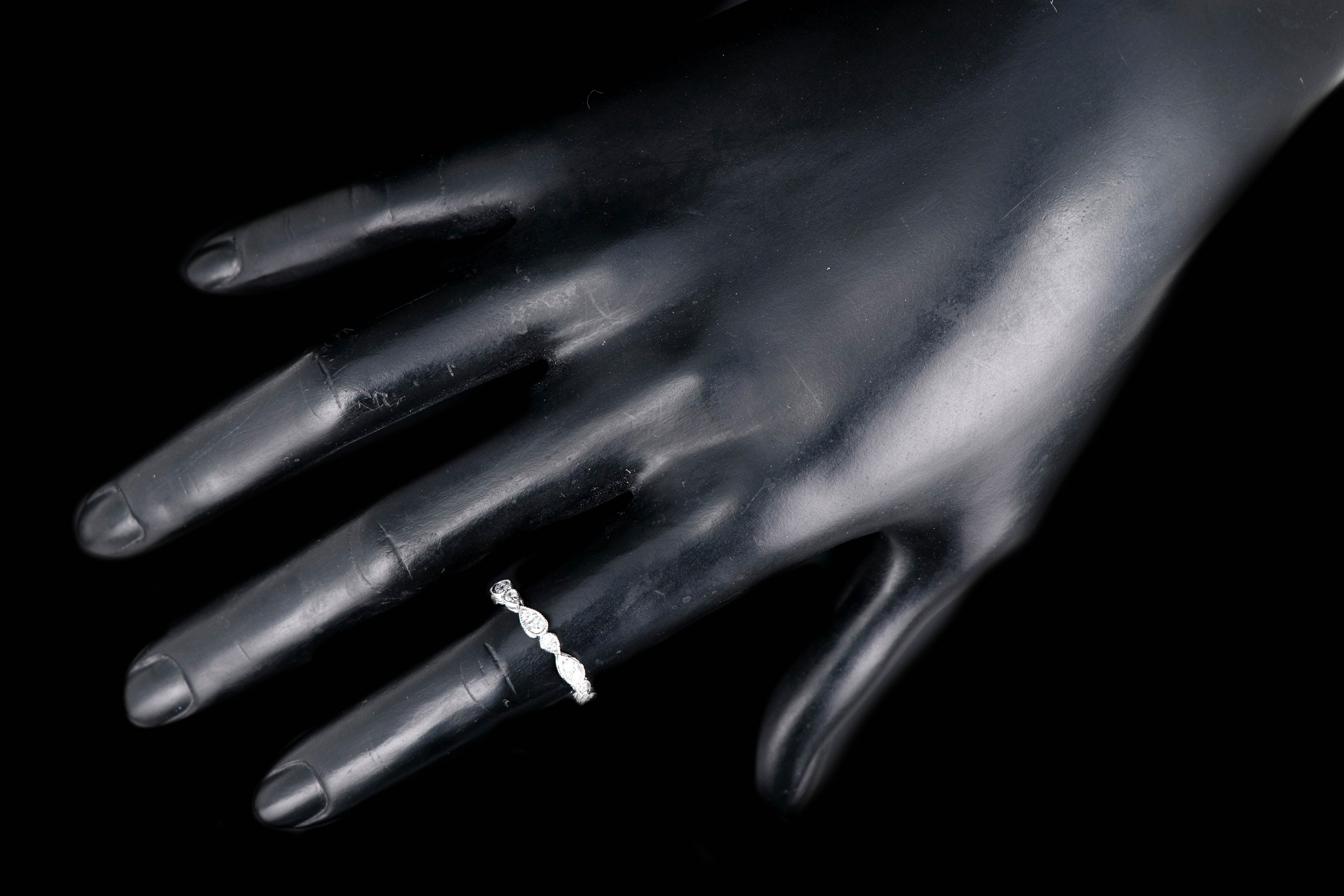 New 14K White Gold .44 Carat Diamond Eternity Band - Queen May