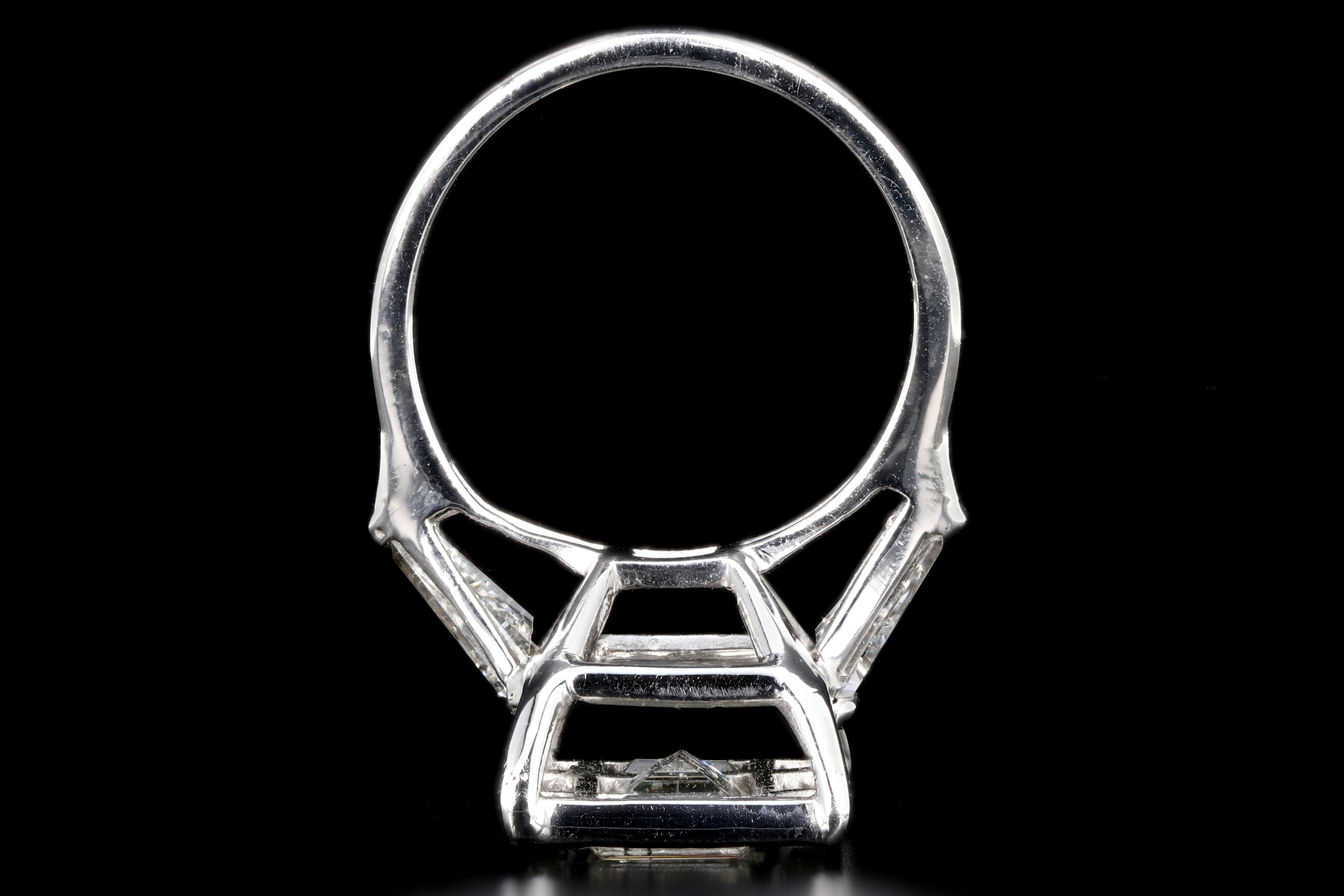 Platinum 1.7 CTR Baguette Diamond 3.45 CTW Engagement Ring - Queen May