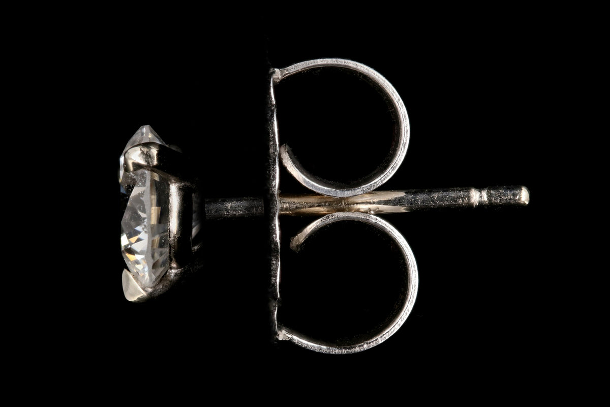 14K White Gold 1.12 CTW Diamond 3 Prong Martini Studs - Queen May