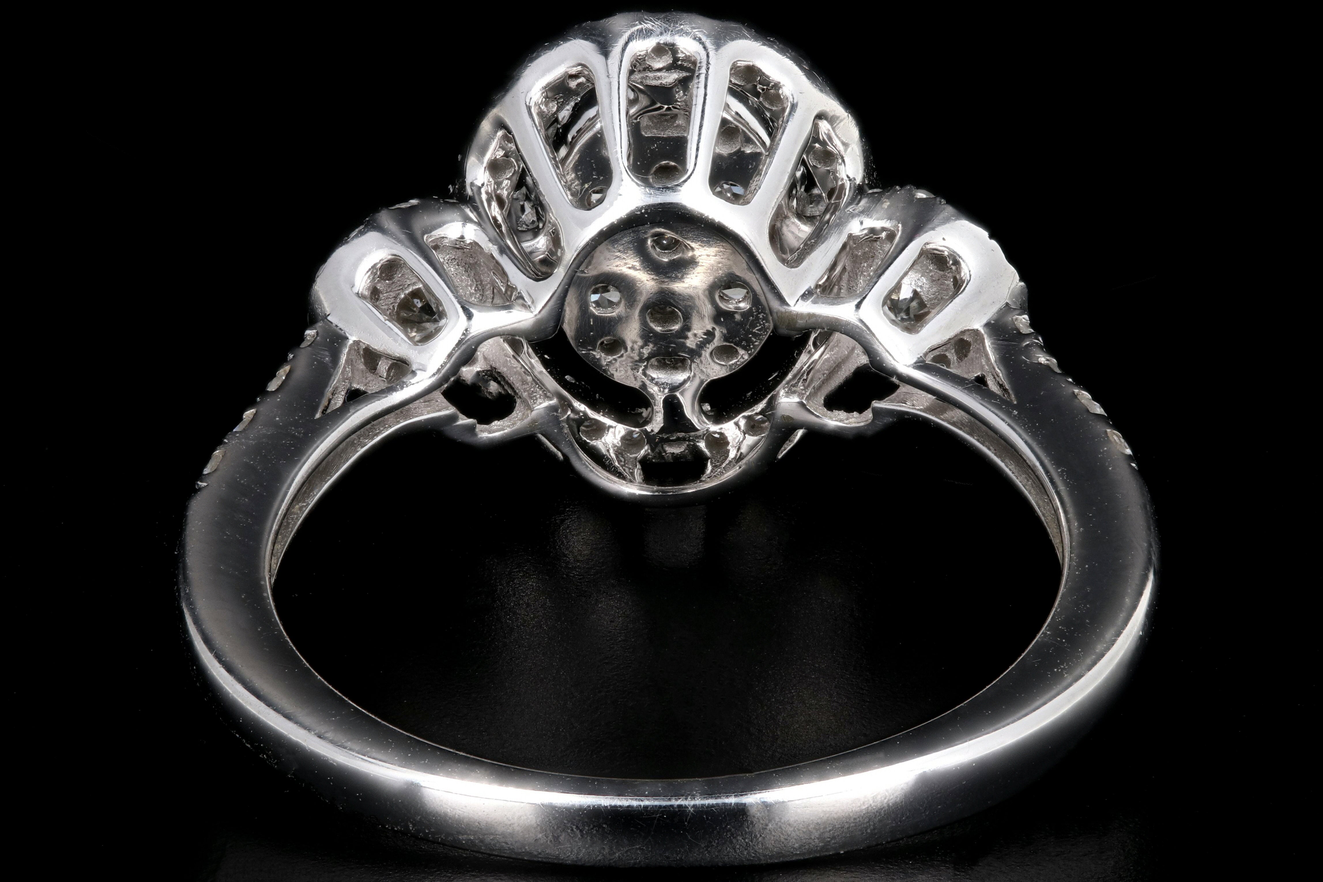 Modern 14K White Gold 1 Carat Total Weight Engagement Ring - Queen May