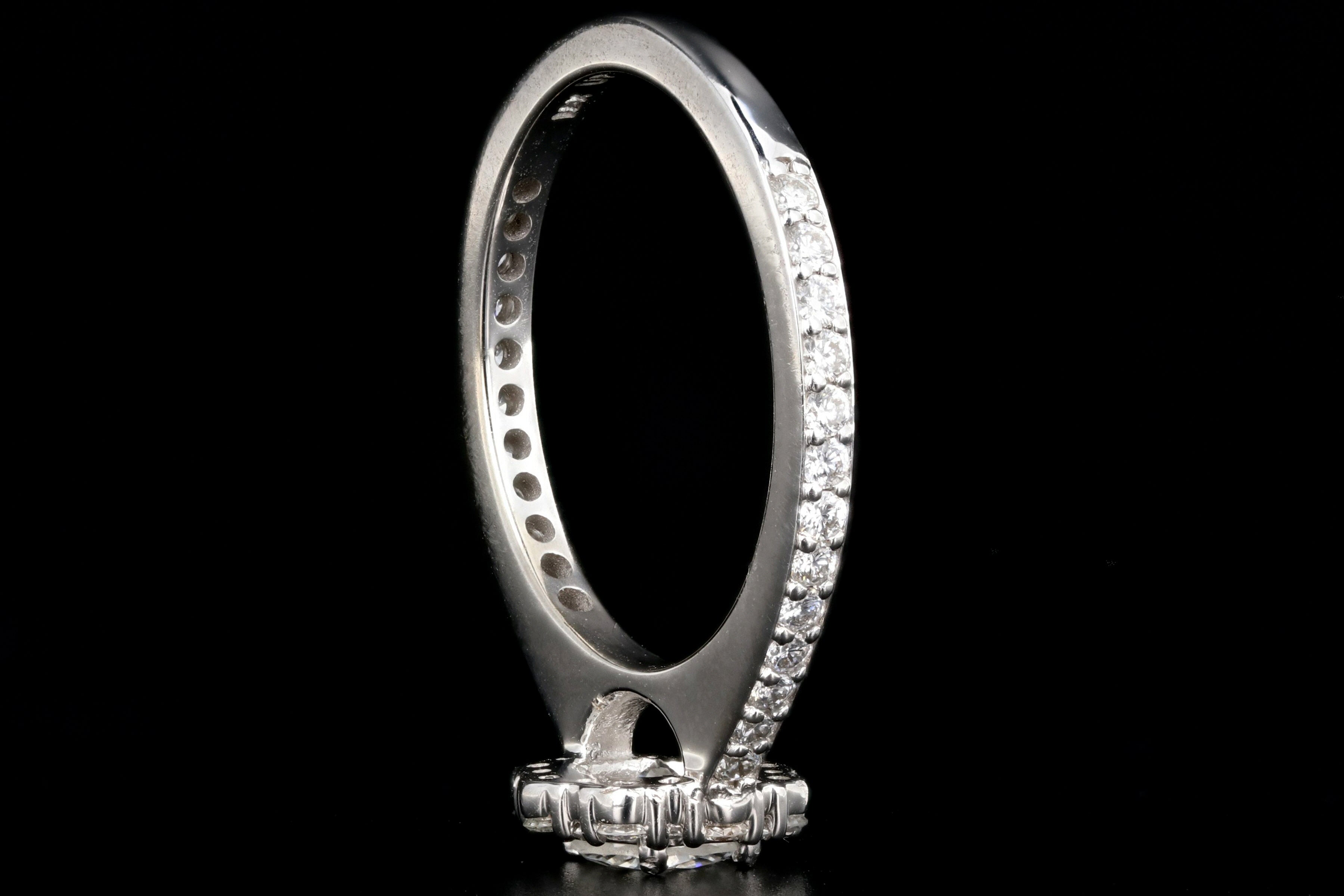 New 18K White Gold .58 Carat Round Brilliant Cut Diamond Engagement Ring GIA Certified - Queen May