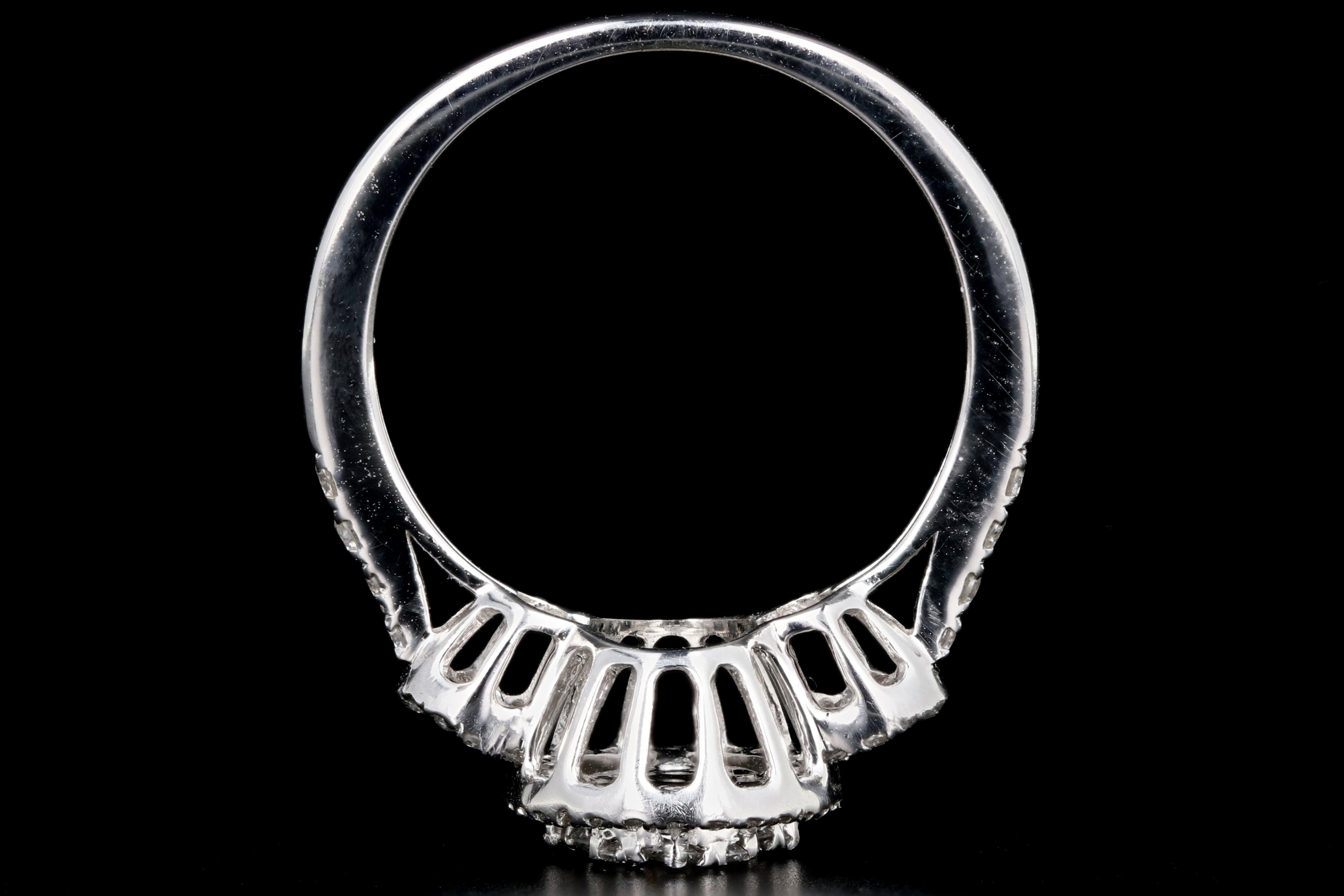 Modern 14K White Gold 1 Carat Total Weight Engagement Ring - Queen May