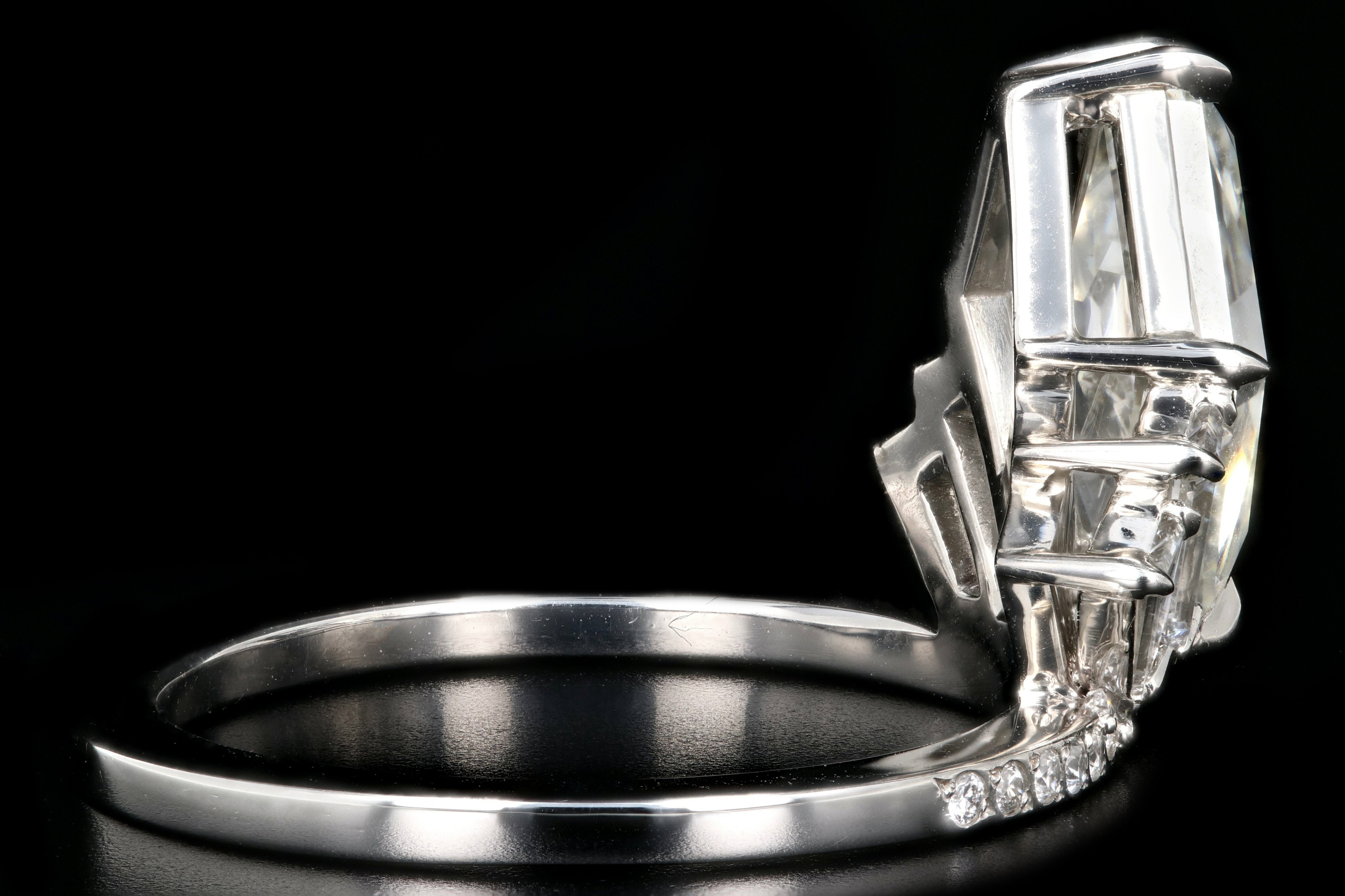"The Gatsby" Platinum 2.49 Carat Kite/Lozenge Cut Diamond Engagement Ring - Queen May