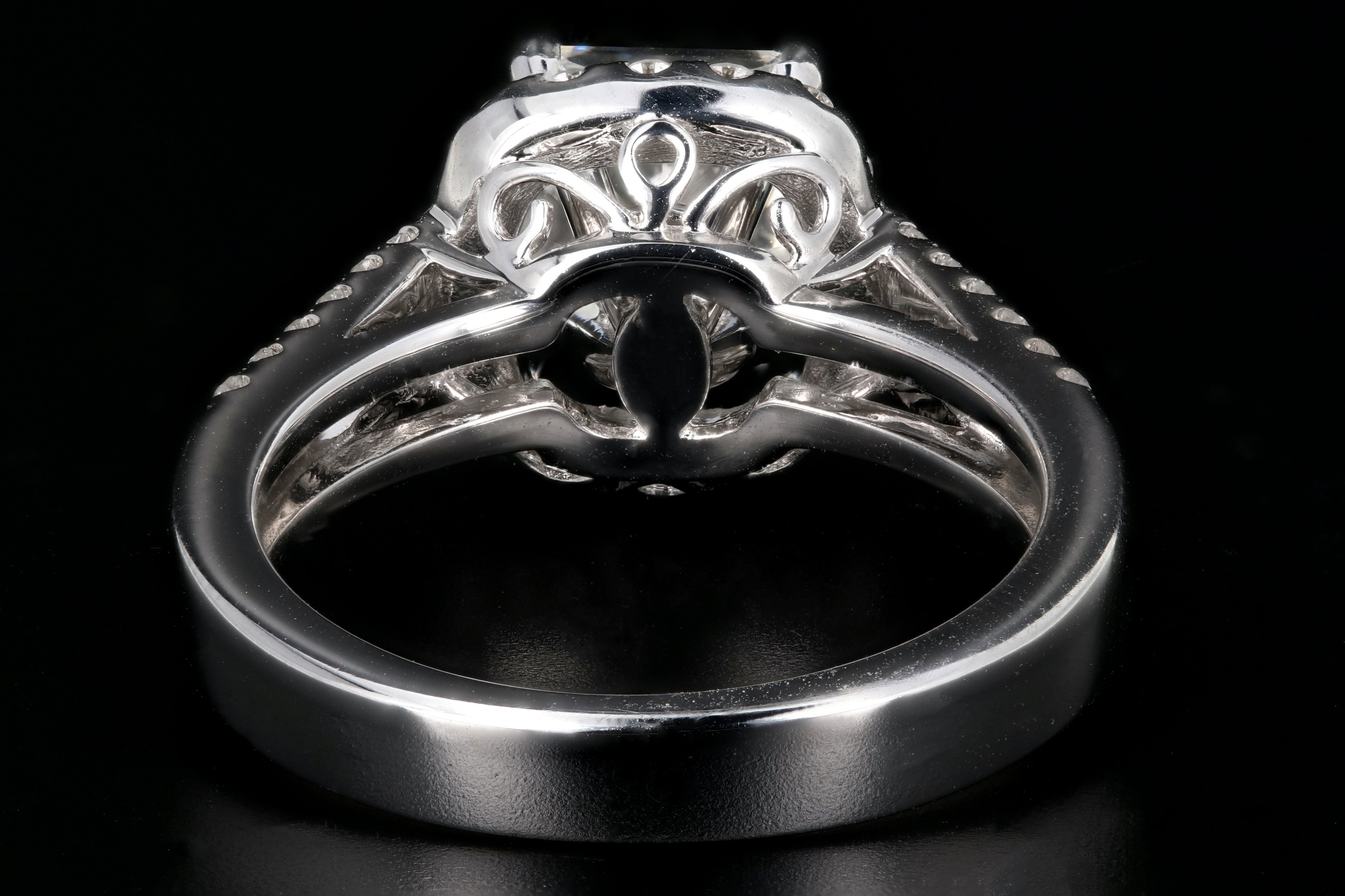 Modern 18K White Gold 2.43CT Radiant Cut Diamond Engagement Ring GIA Certified - Queen May