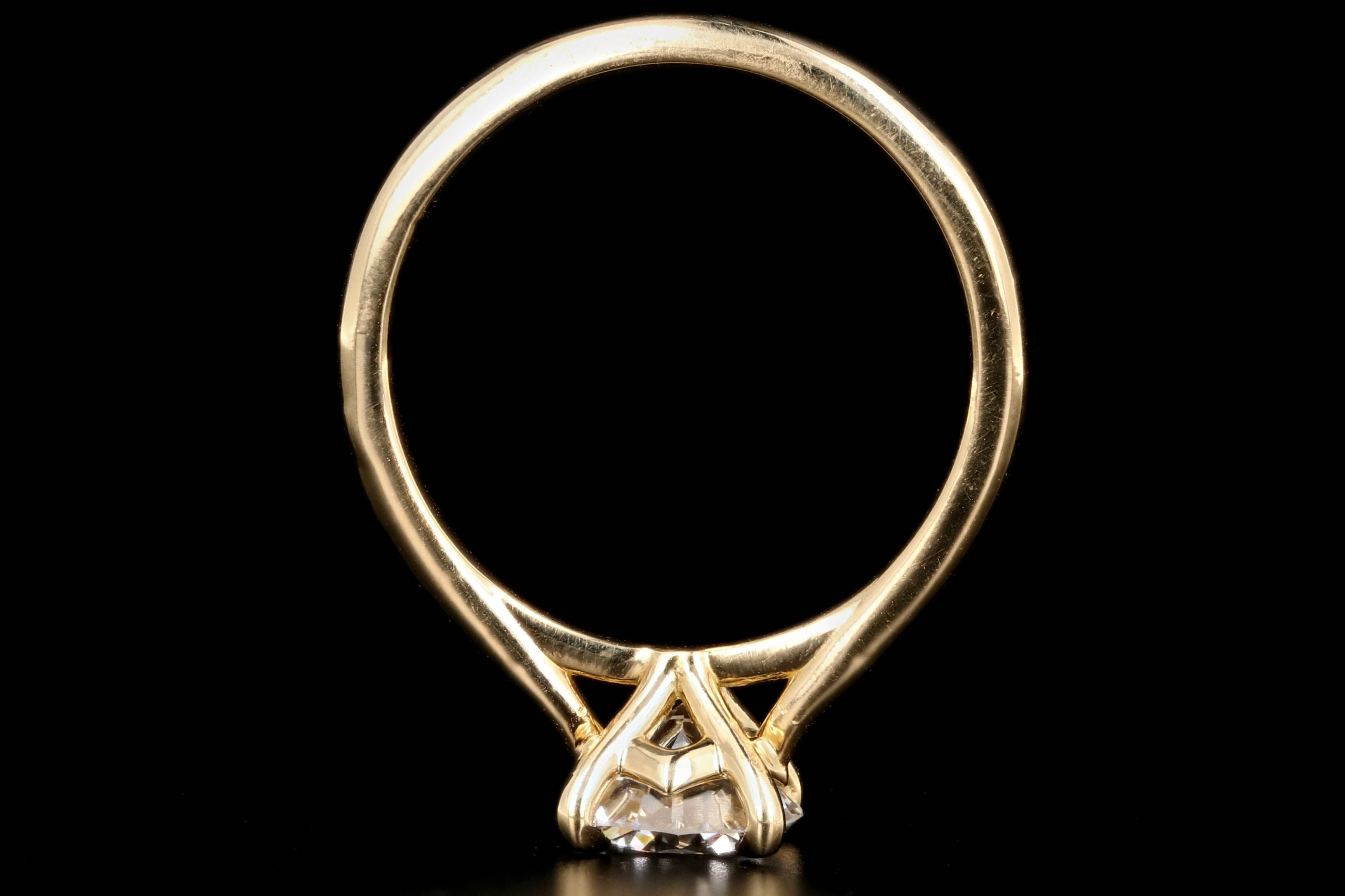 New 18K Yellow Gold GIA D Vs1 1.35 Carat Diamond Engagement Ring - Queen May