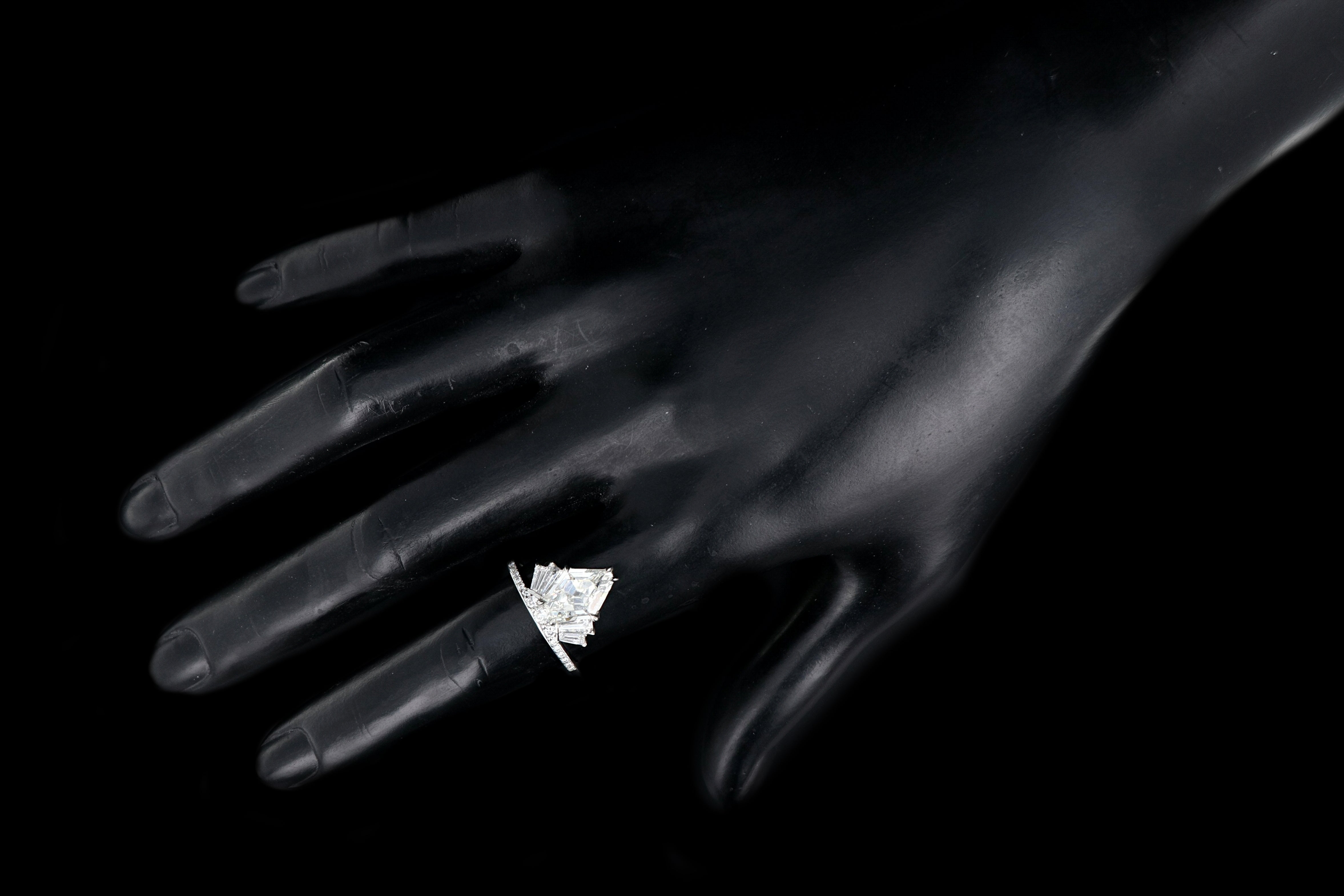 "The Gatsby" Platinum 2.49 Carat Kite/Lozenge Cut Diamond Engagement Ring - Queen May