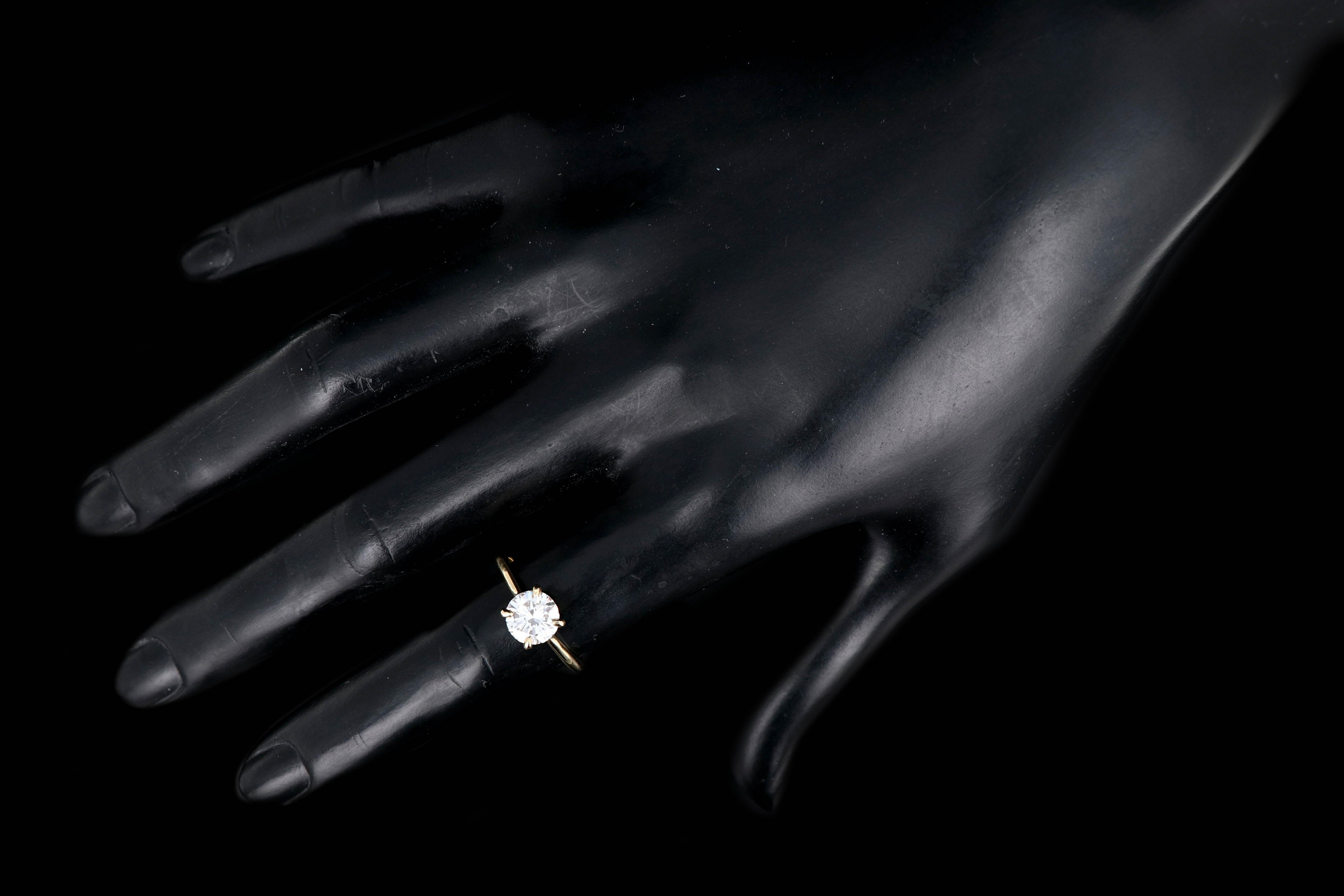 New 18K Yellow Gold GIA D Vs1 1.35 Carat Diamond Engagement Ring - Queen May