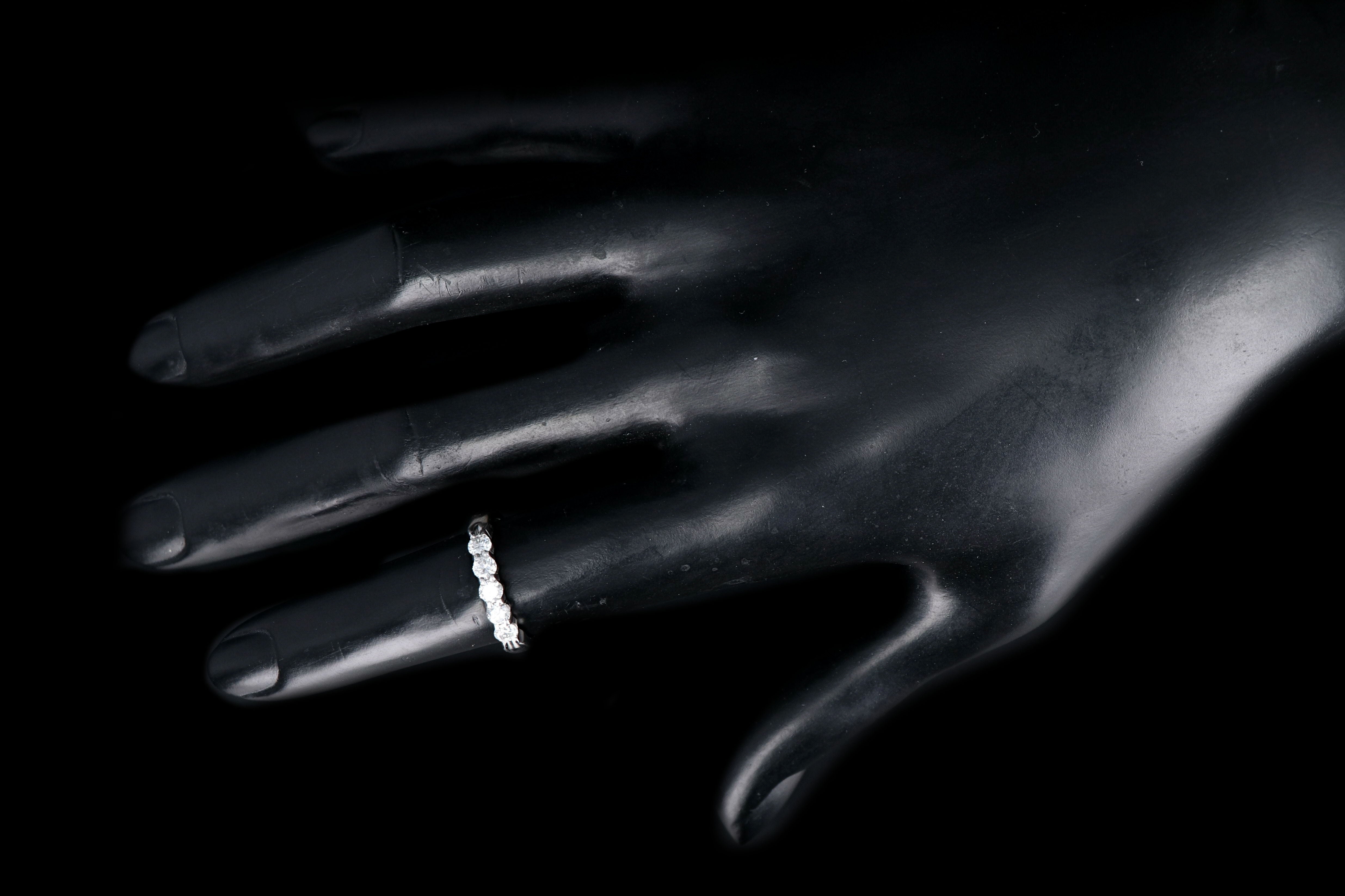 14k White Gold .59 Carat Diamond Band - Queen May