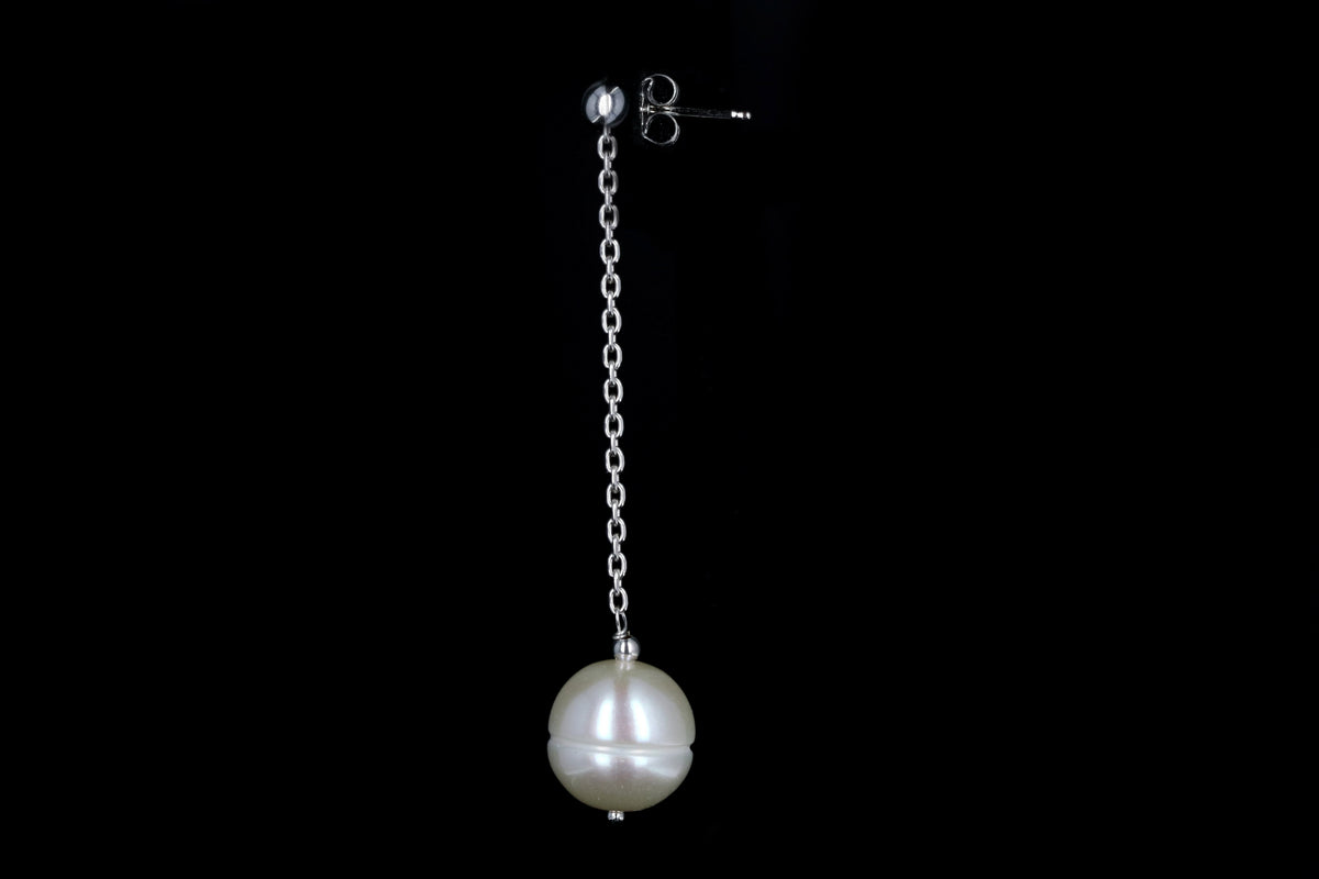 14K Yellow or White Gold 9-11 mm Freshwater Cultured Pearl Drop Earrings - Queen May