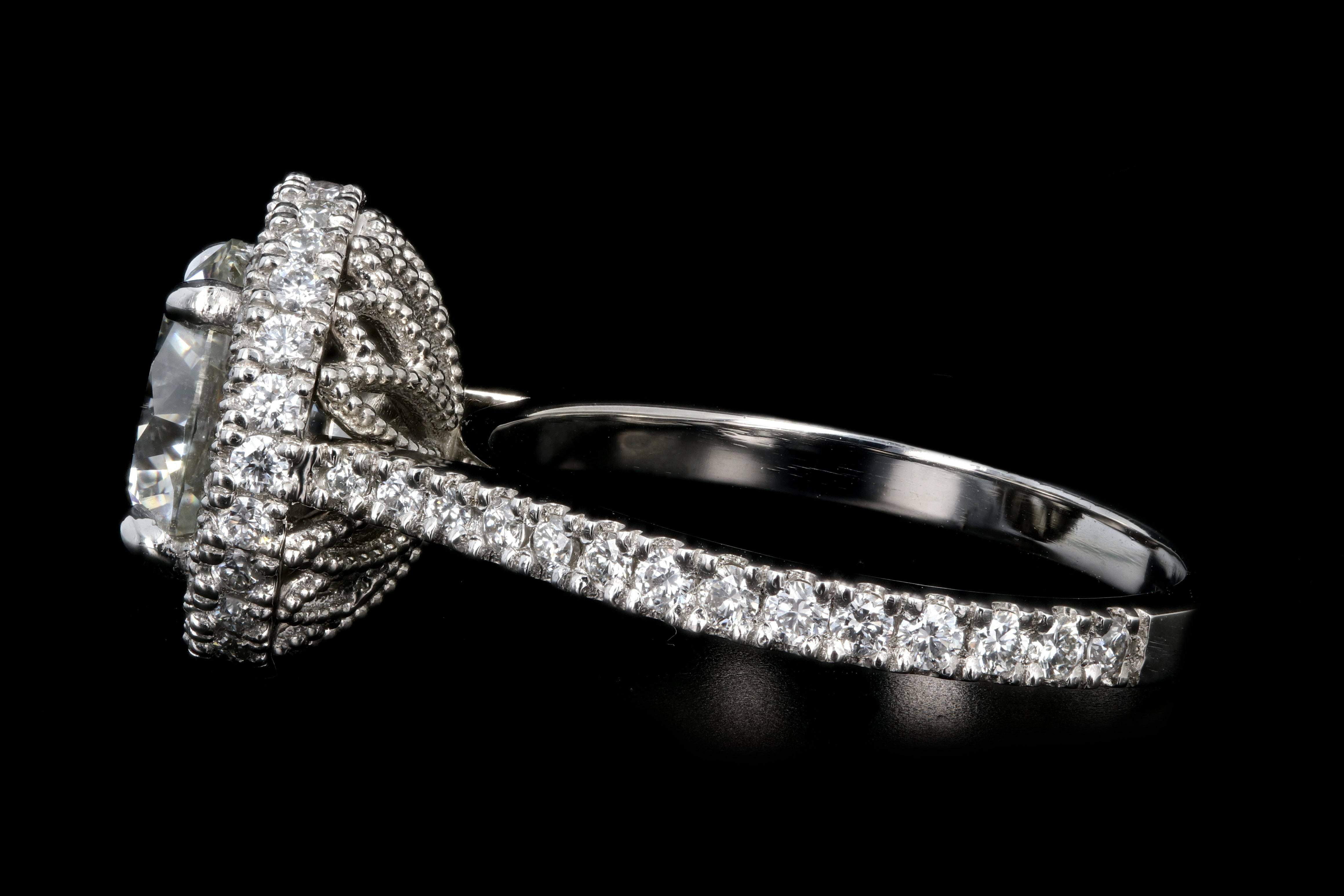 New Platinum 2.29 Carat Round Brilliant Cut Diamond Engagement Ring GIA Certified - Queen May