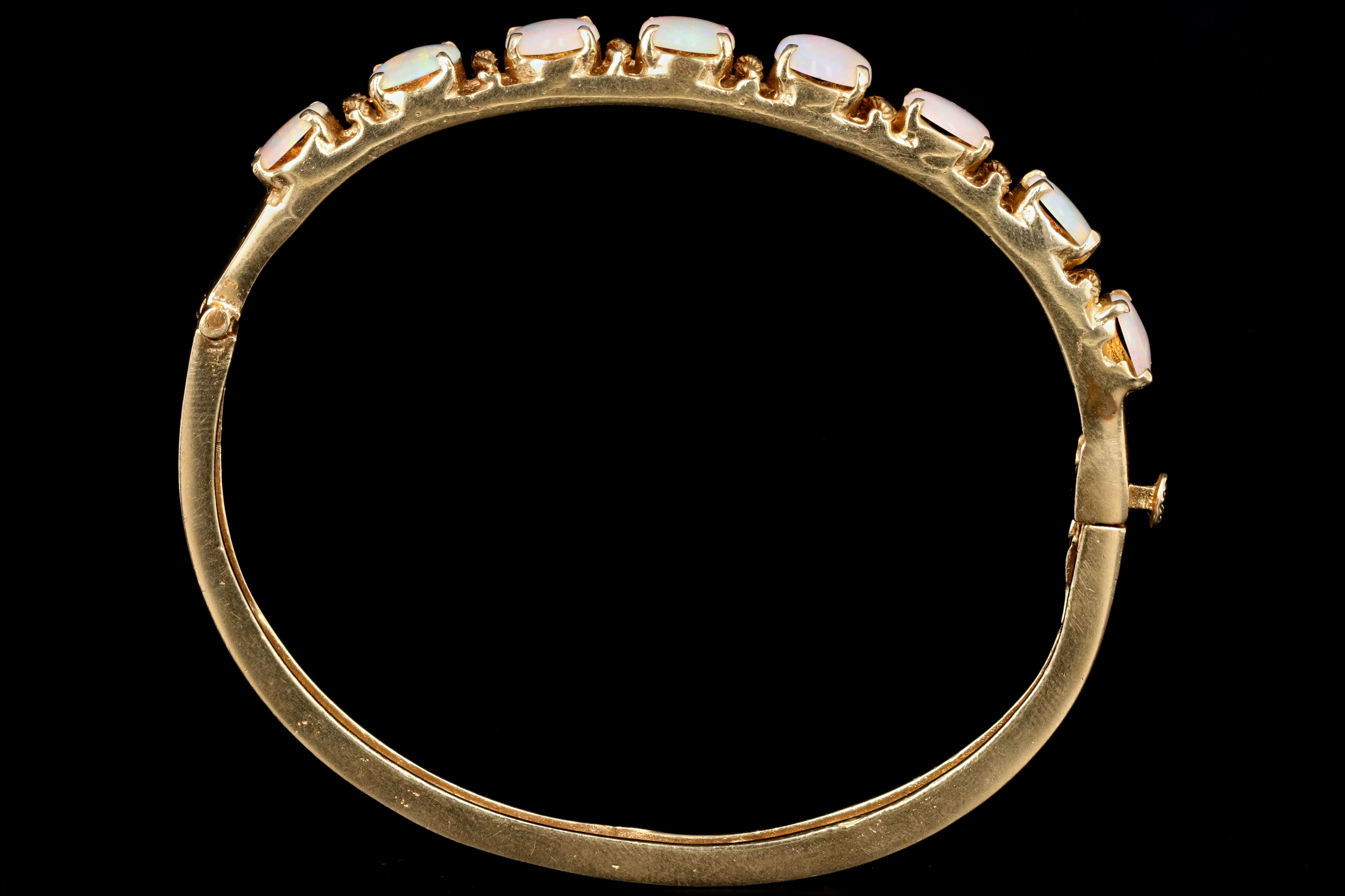 Retro 14K Yellow Gold 4 Carat Opal Bracelet - Queen May