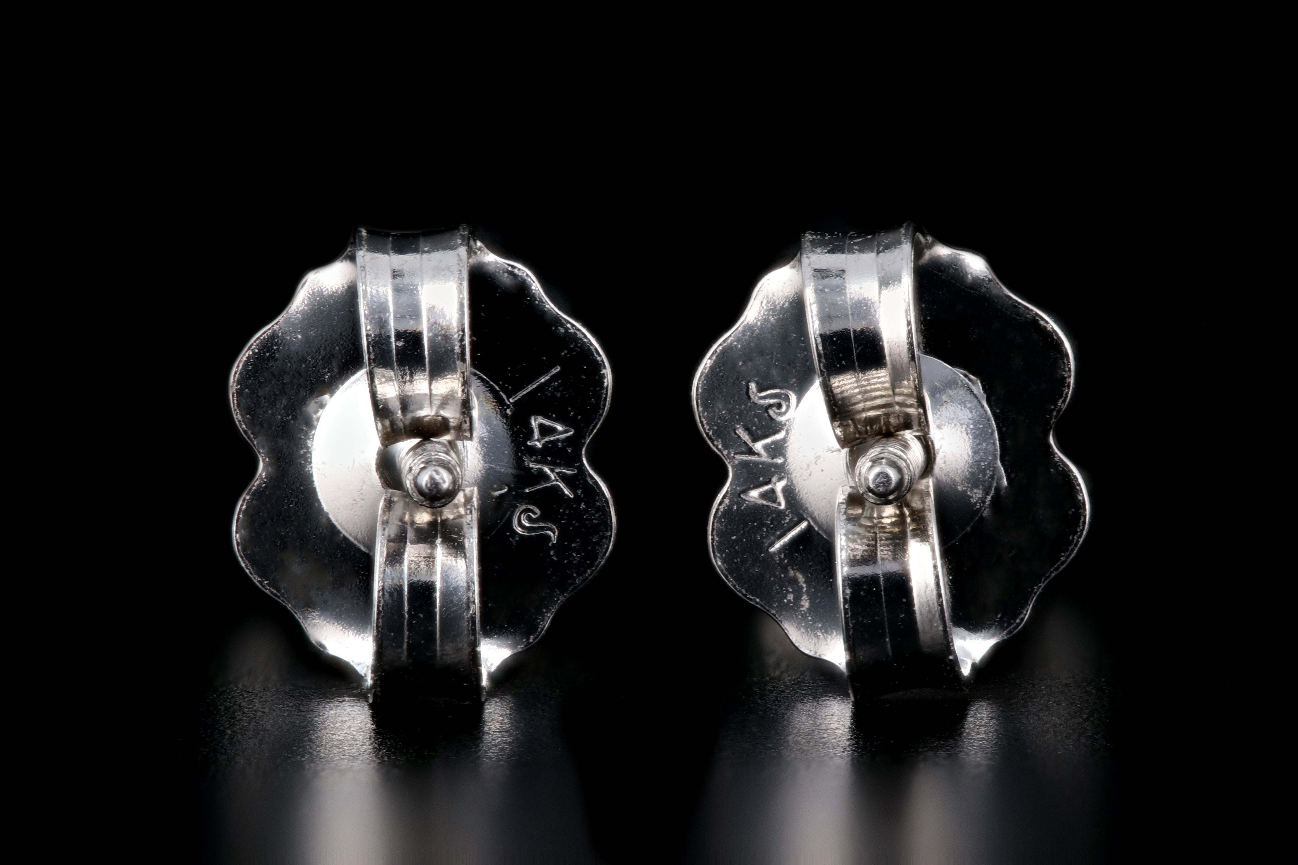 Modern 14K White Gold .85 Carat Diamond Studs - Queen May