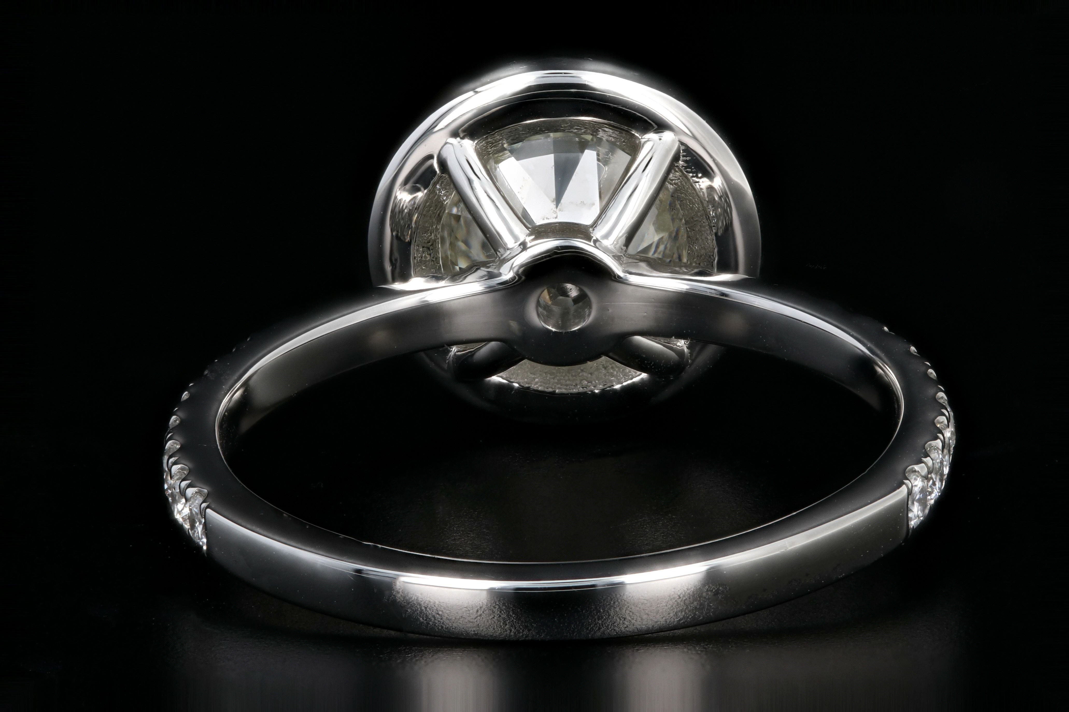 New Platinum 1.85 carat Old European Cut Diamond Engagement Ring GIA Certified - Queen May