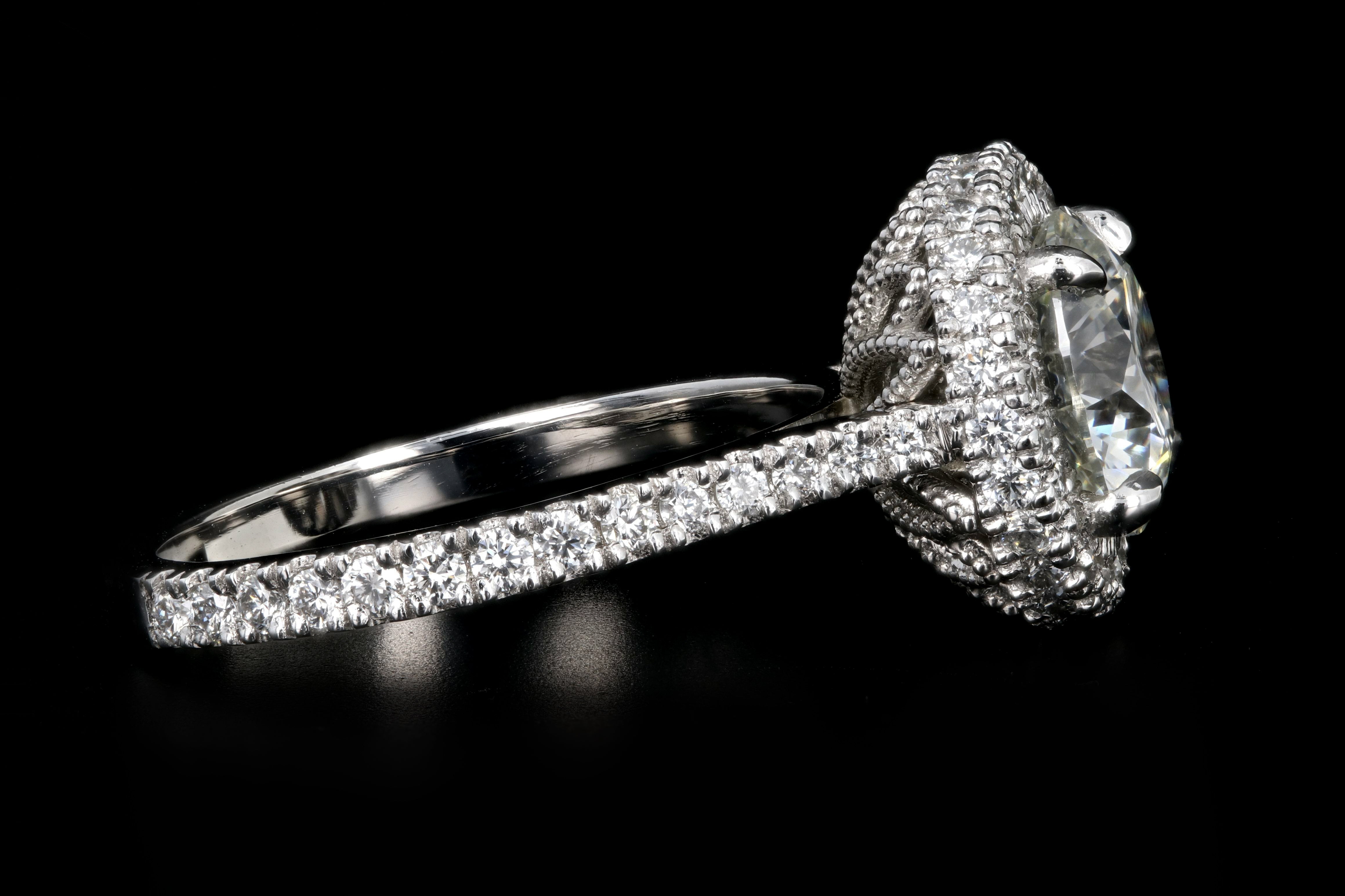 New Platinum 2.29 Carat Round Brilliant Cut Diamond Engagement Ring GIA Certified - Queen May