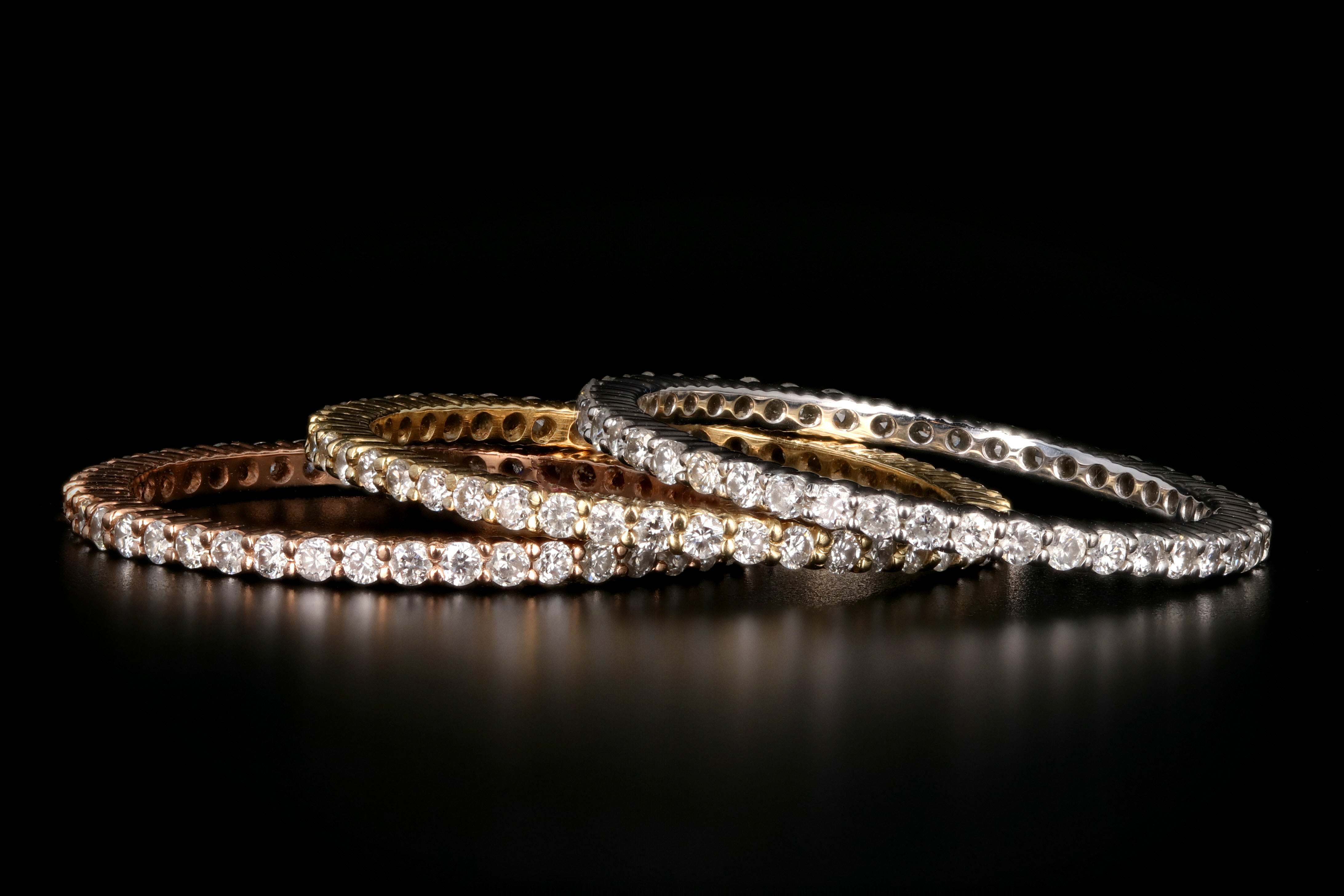 14K Gold 0.38 Carat Round Diamond Eternity Band - Queen May