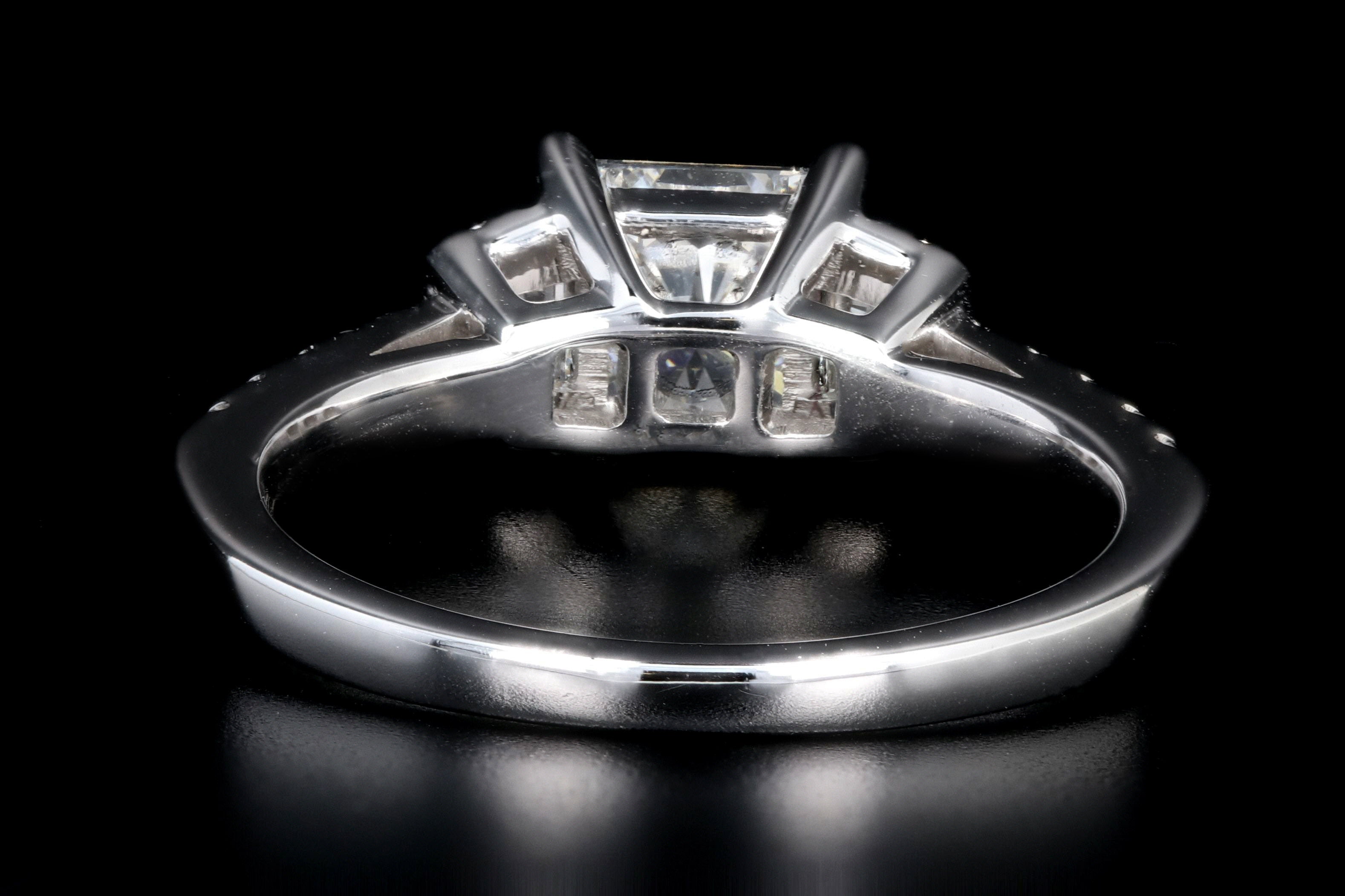 New 14K White Gold 1.04 Carat Princess Cut Diamond Engagement Ring GIA Certified - Queen May