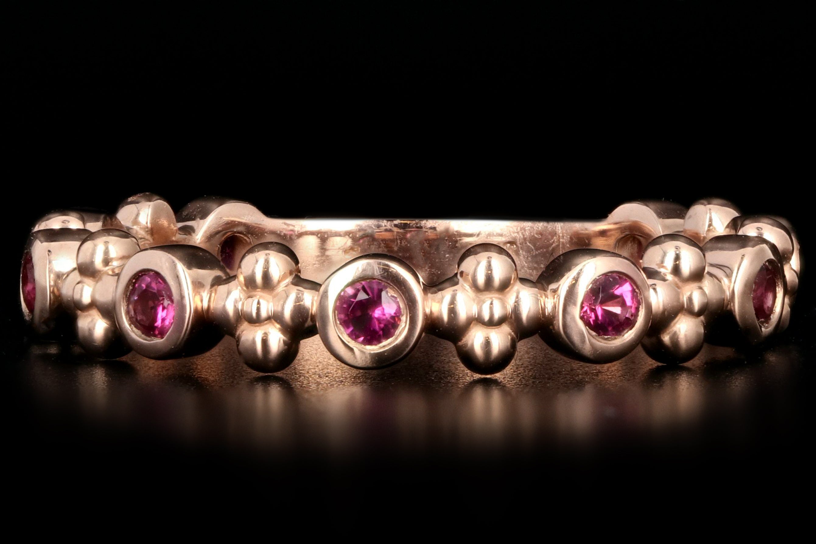 New 14K Rose Gold Pink Tourmaline Band - Queen May