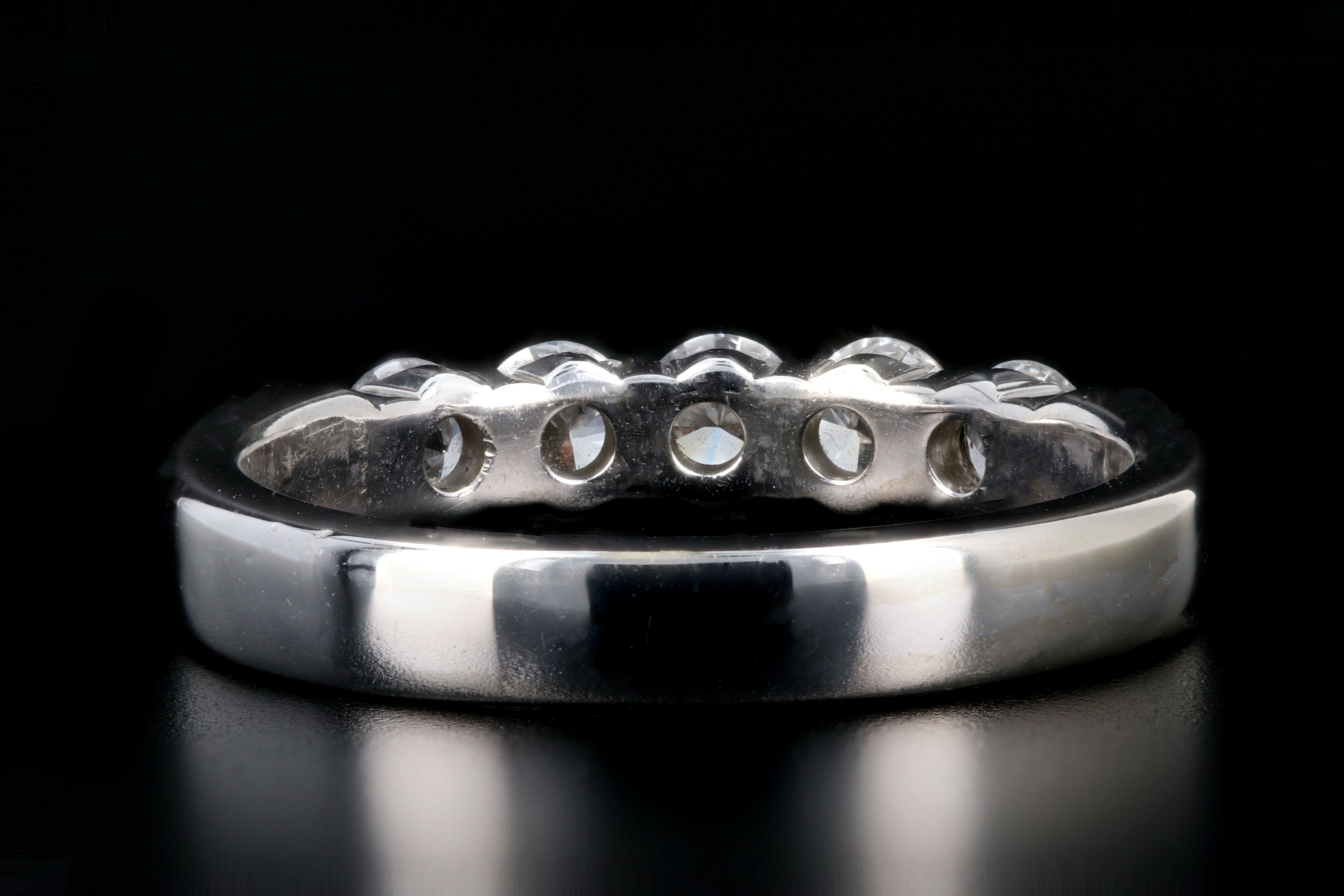 14k White Gold .59 Carat Diamond Band - Queen May