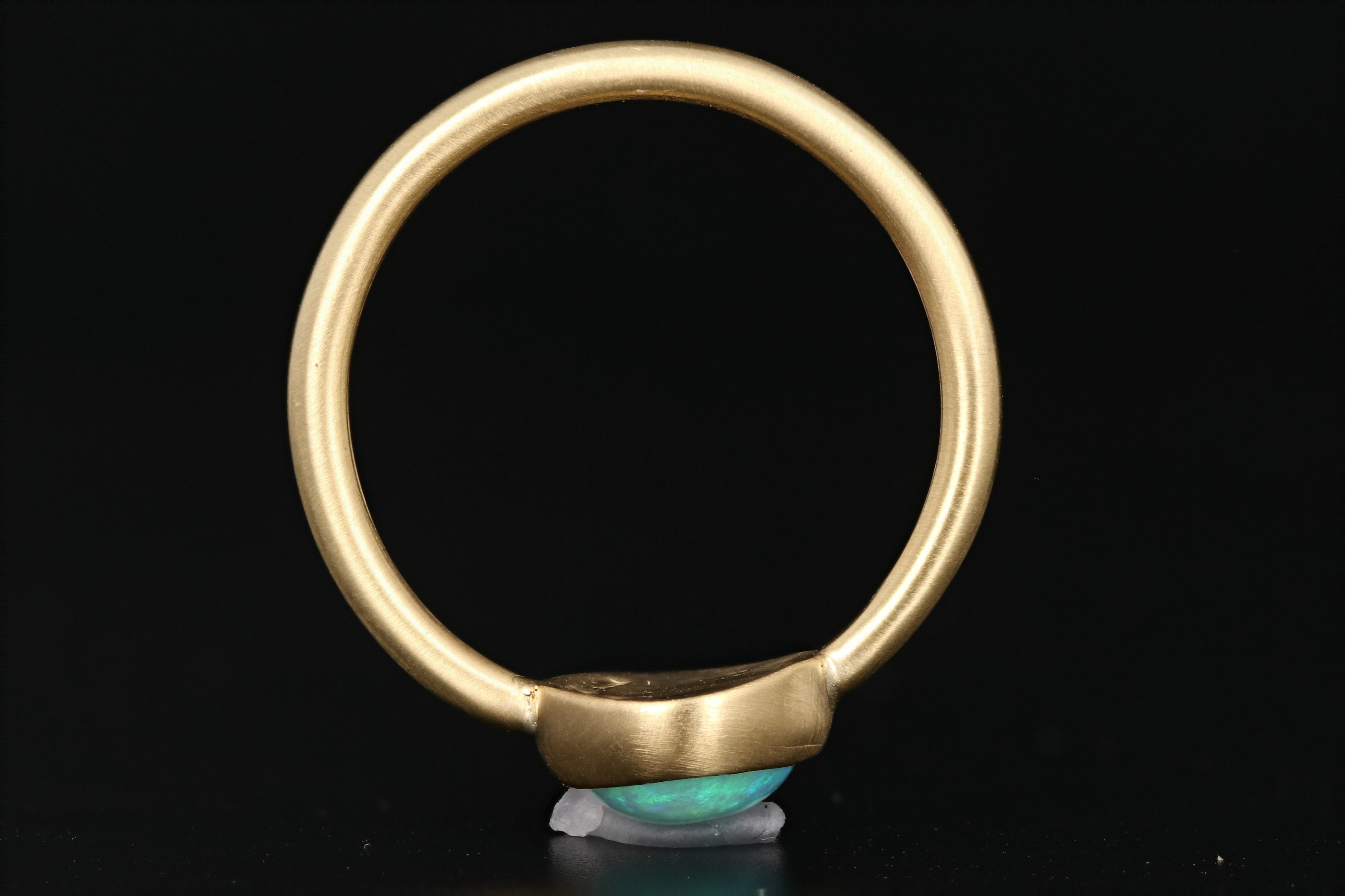 New Handmade 18K Yellow Gold 1.07 Carat Opal Ring - Queen May