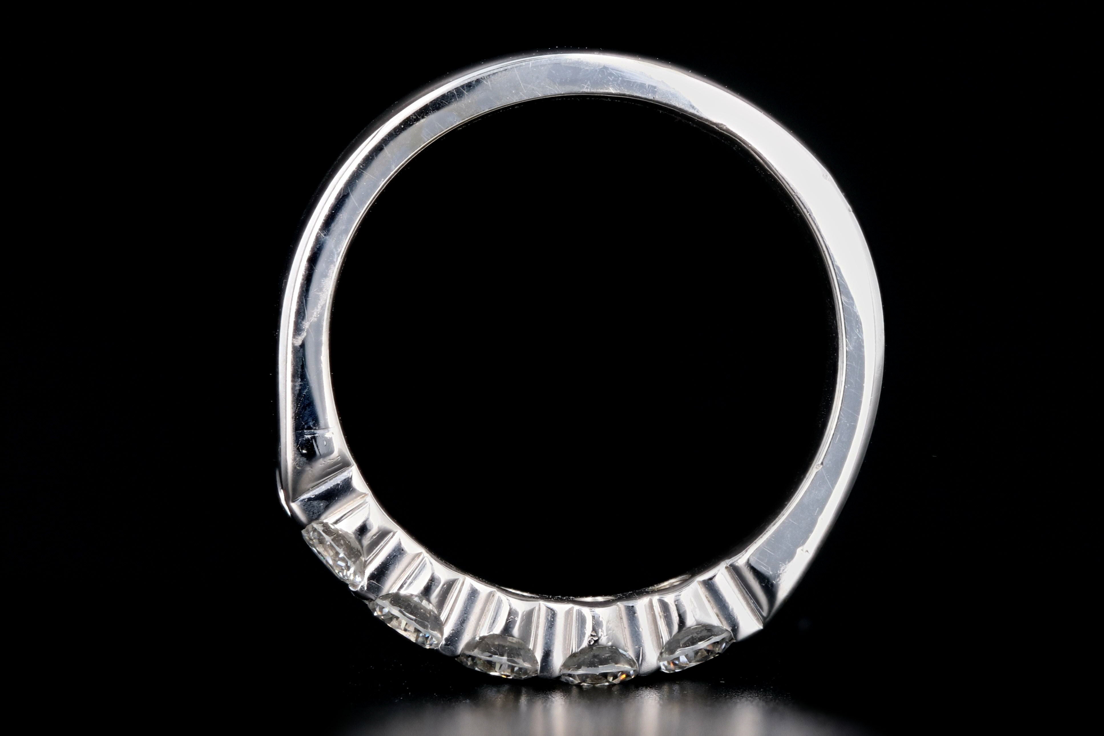 14k White Gold .59 Carat Diamond Band - Queen May