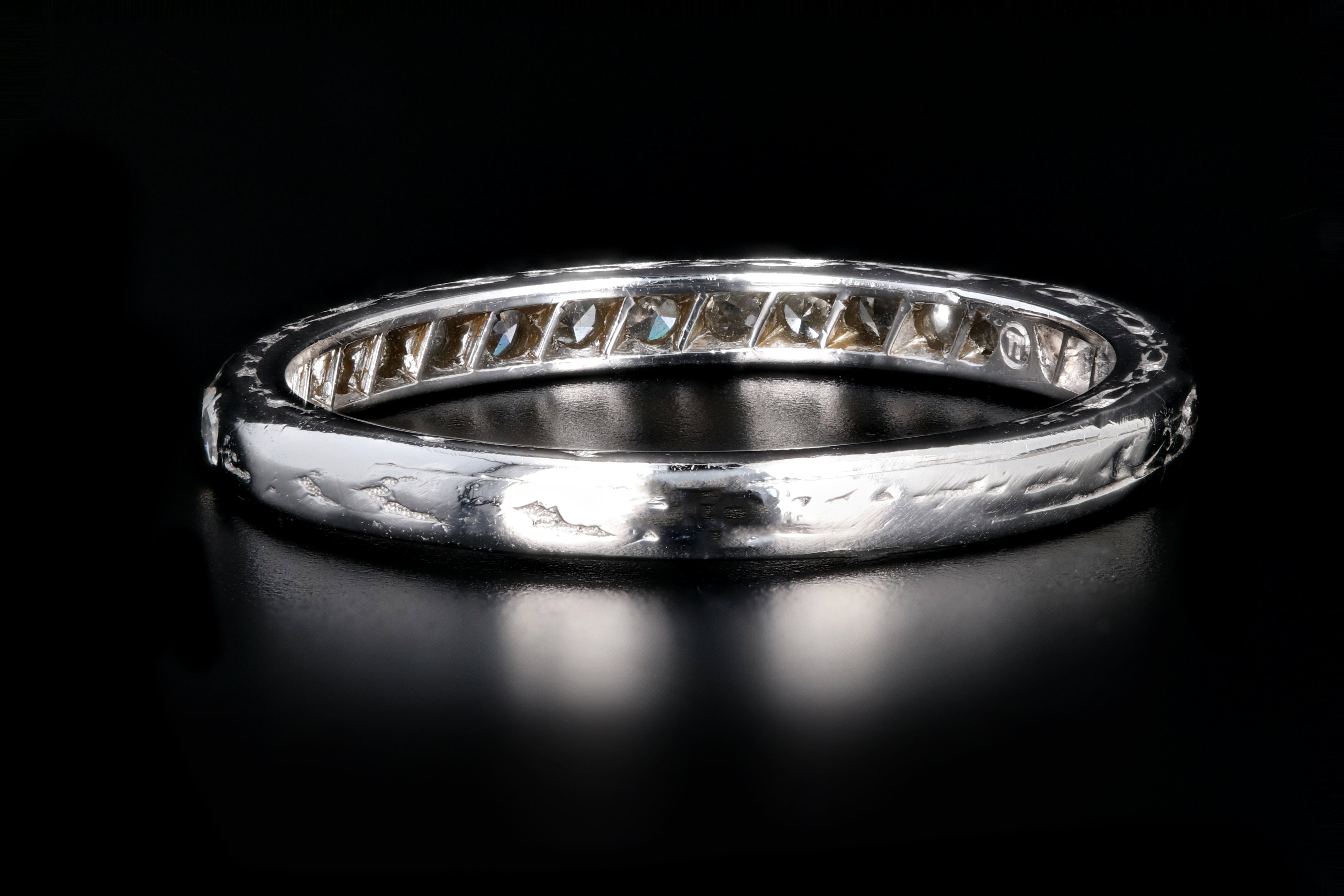 Art Deco Platinum .30 Carat Single Cut Diamond Half Band - Queen May