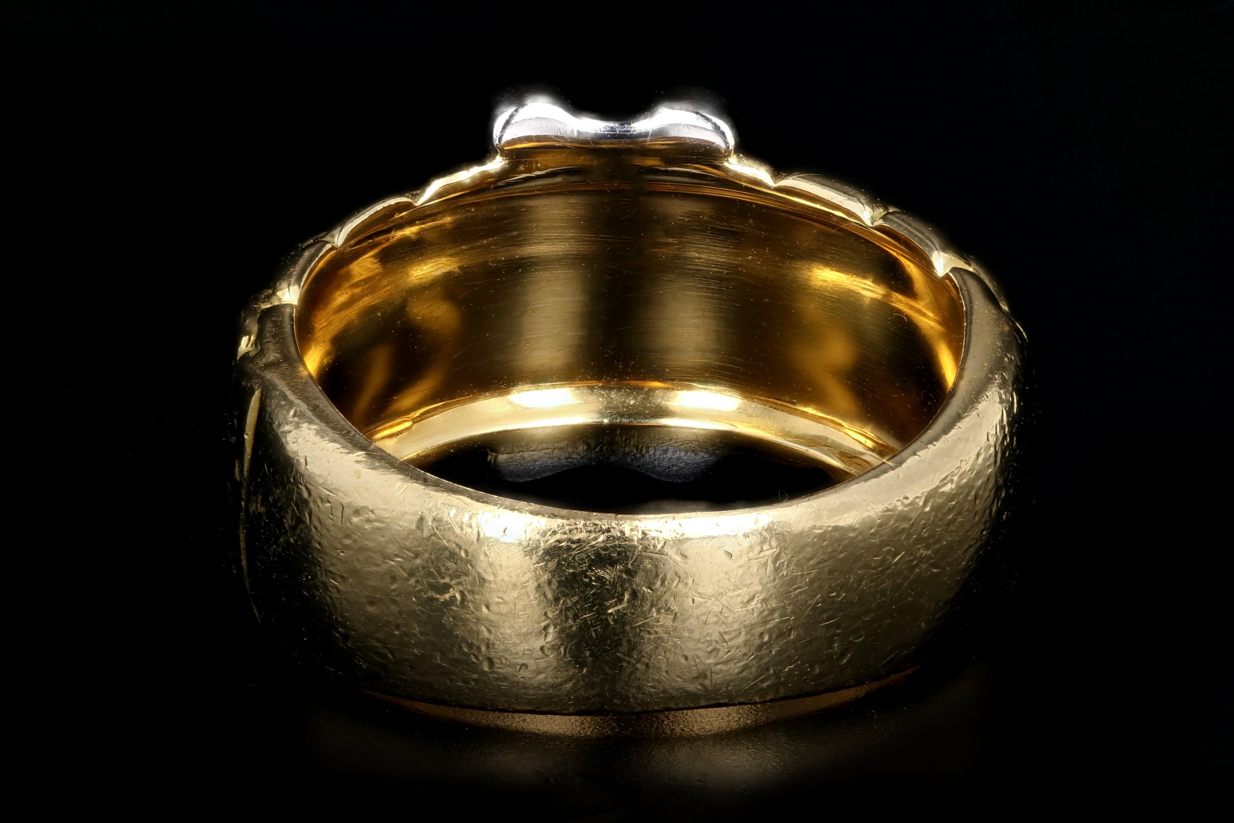 Modern Fope 18K White & Yellow Gold .09 Carat Diamond Ring - Queen May