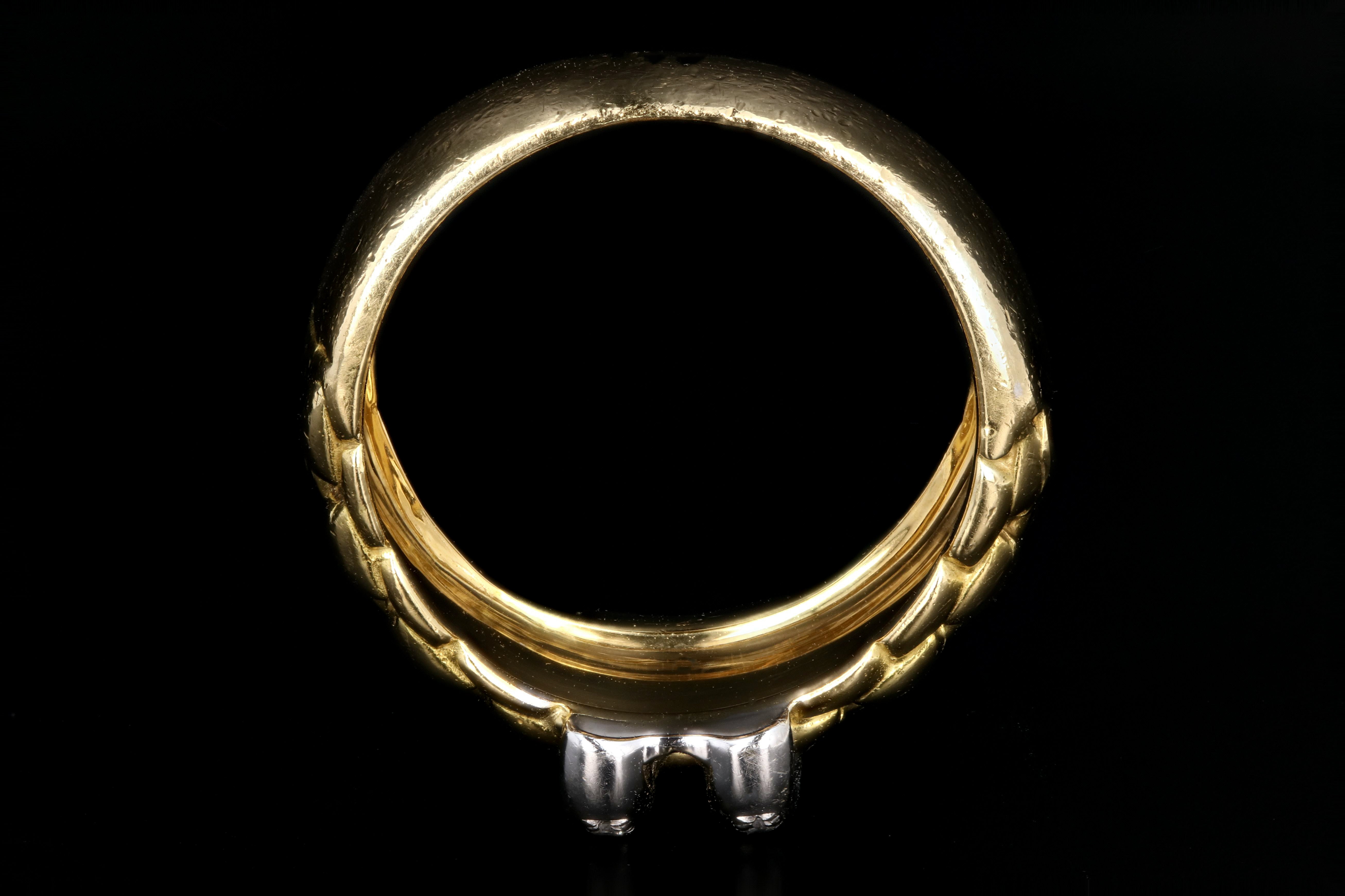 Modern Fope 18K White & Yellow Gold .09 Carat Diamond Ring - Queen May