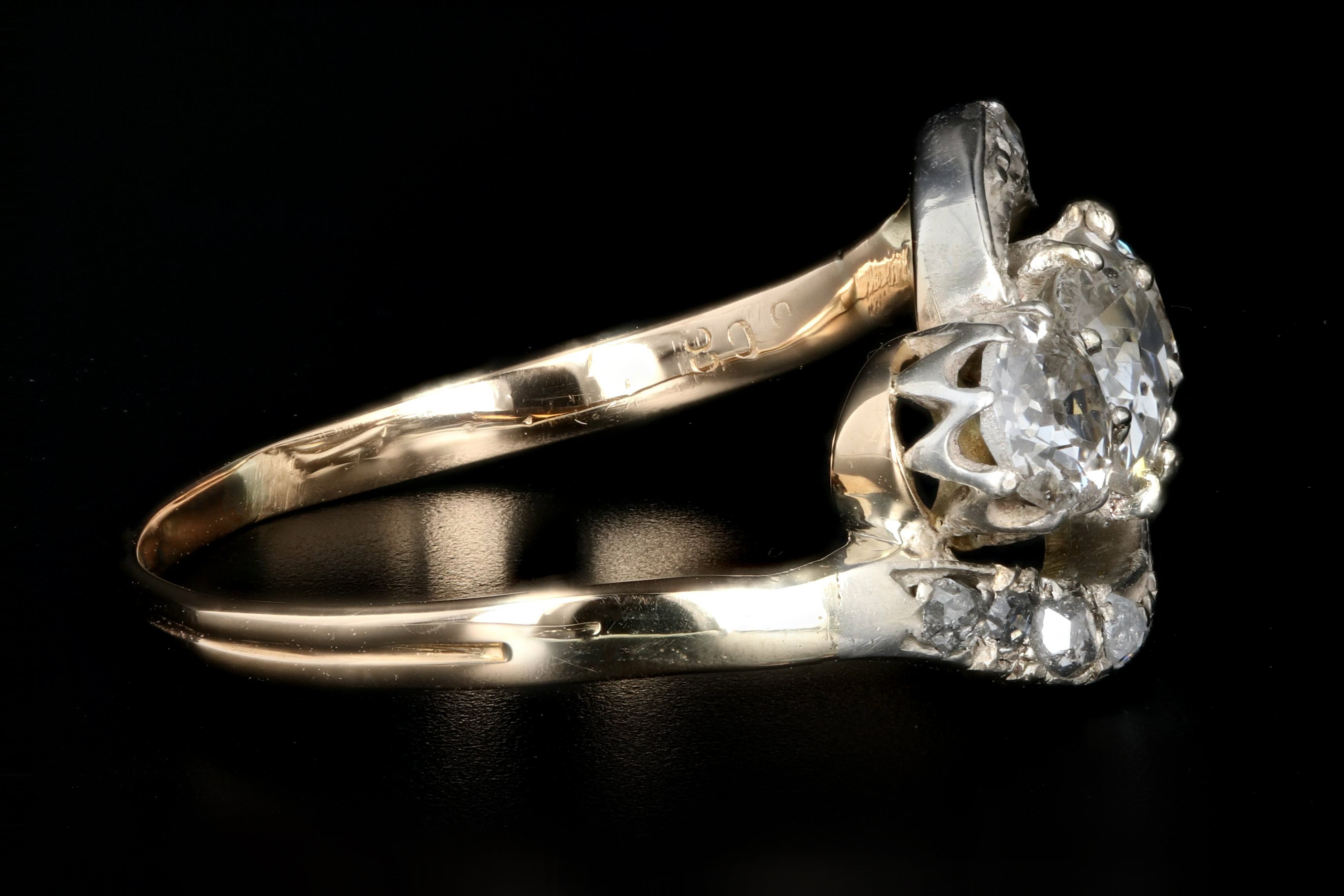 Edwardian 18K White & Yellow Gold 1.86 Carat Old Mine, Old European and Rose Cut Diamond Ring - Queen May