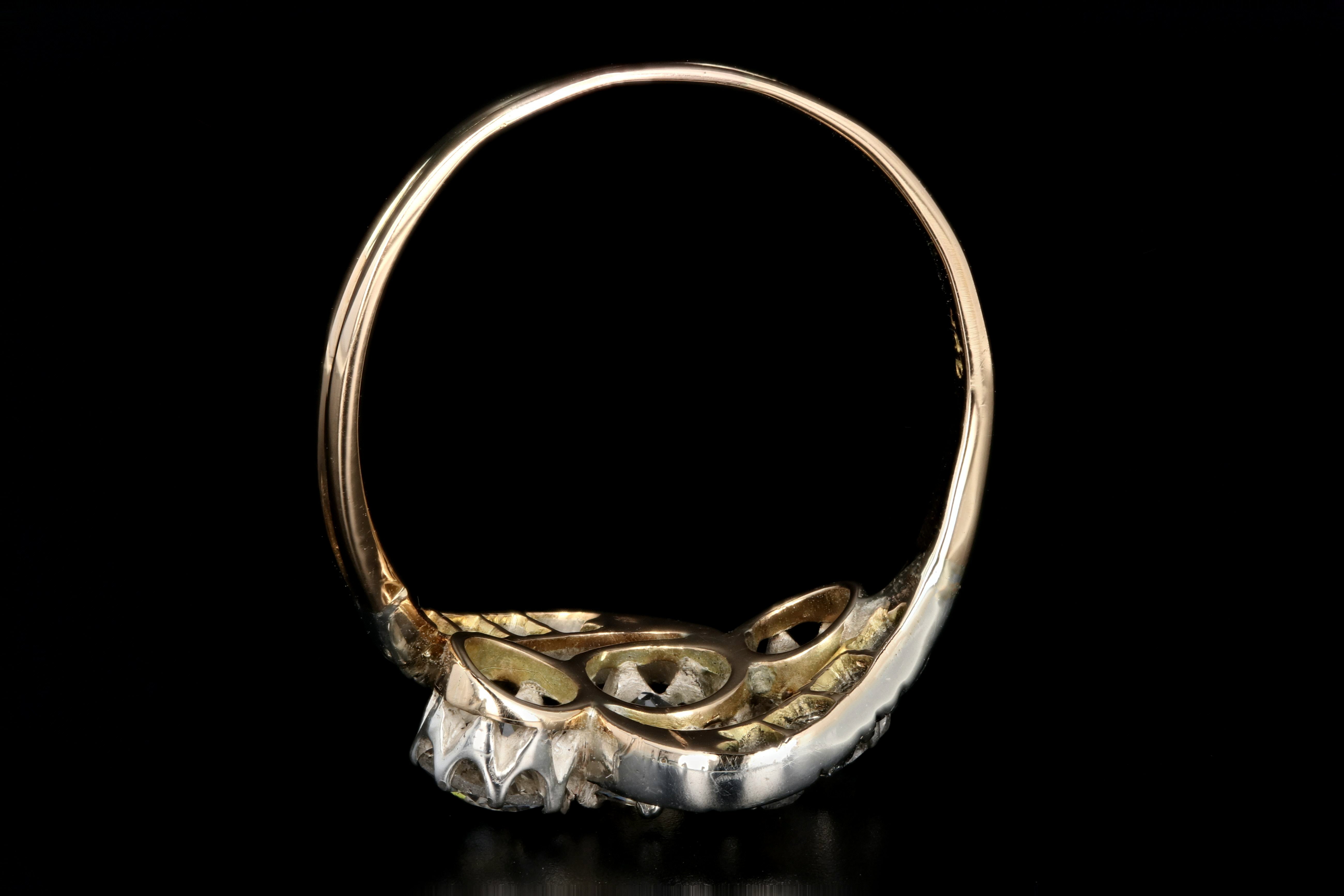 Edwardian 18K White & Yellow Gold 1.86 Carat Old Mine, Old European and Rose Cut Diamond Ring - Queen May