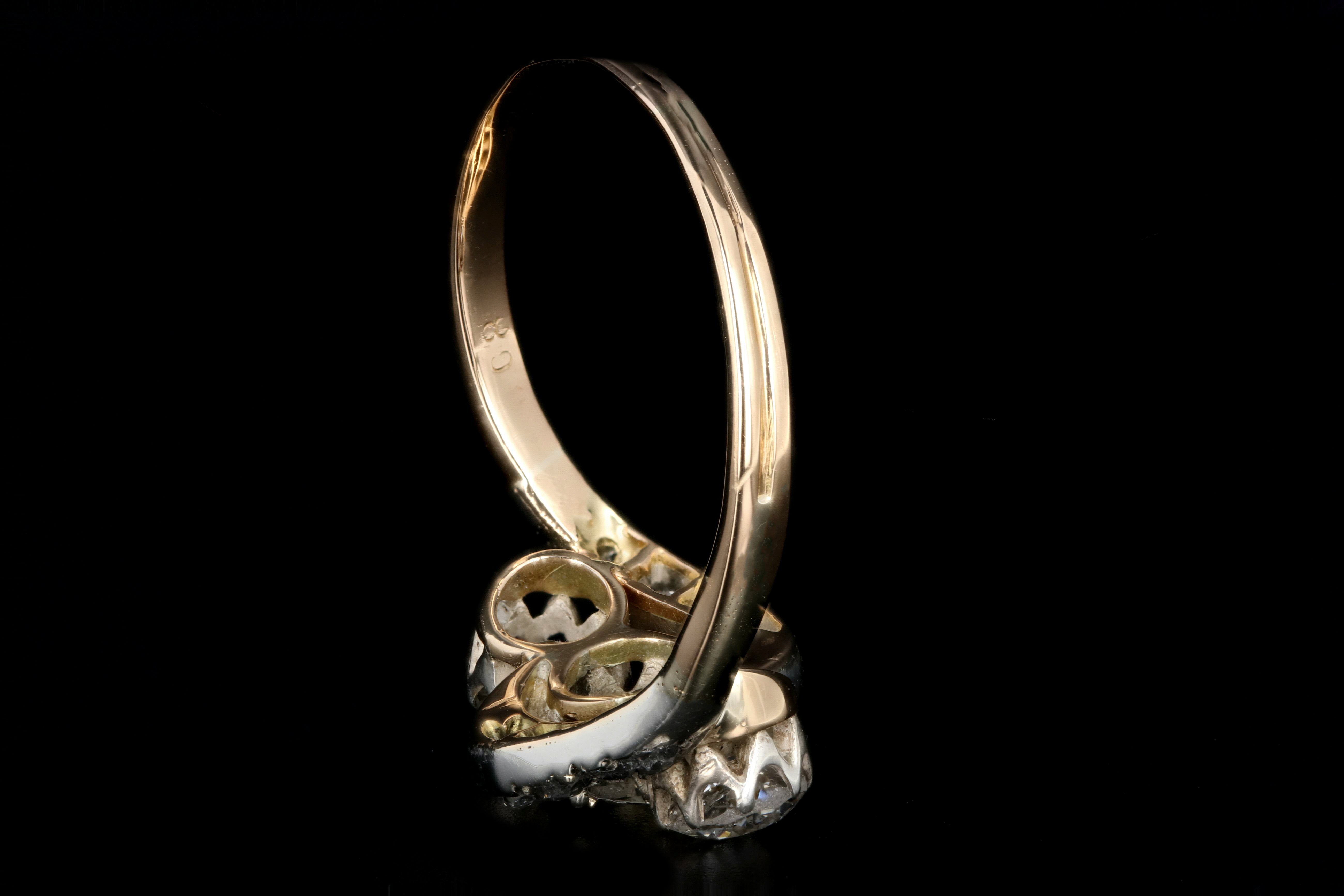 Edwardian 18K White & Yellow Gold 1.86 Carat Old Mine, Old European and Rose Cut Diamond Ring - Queen May