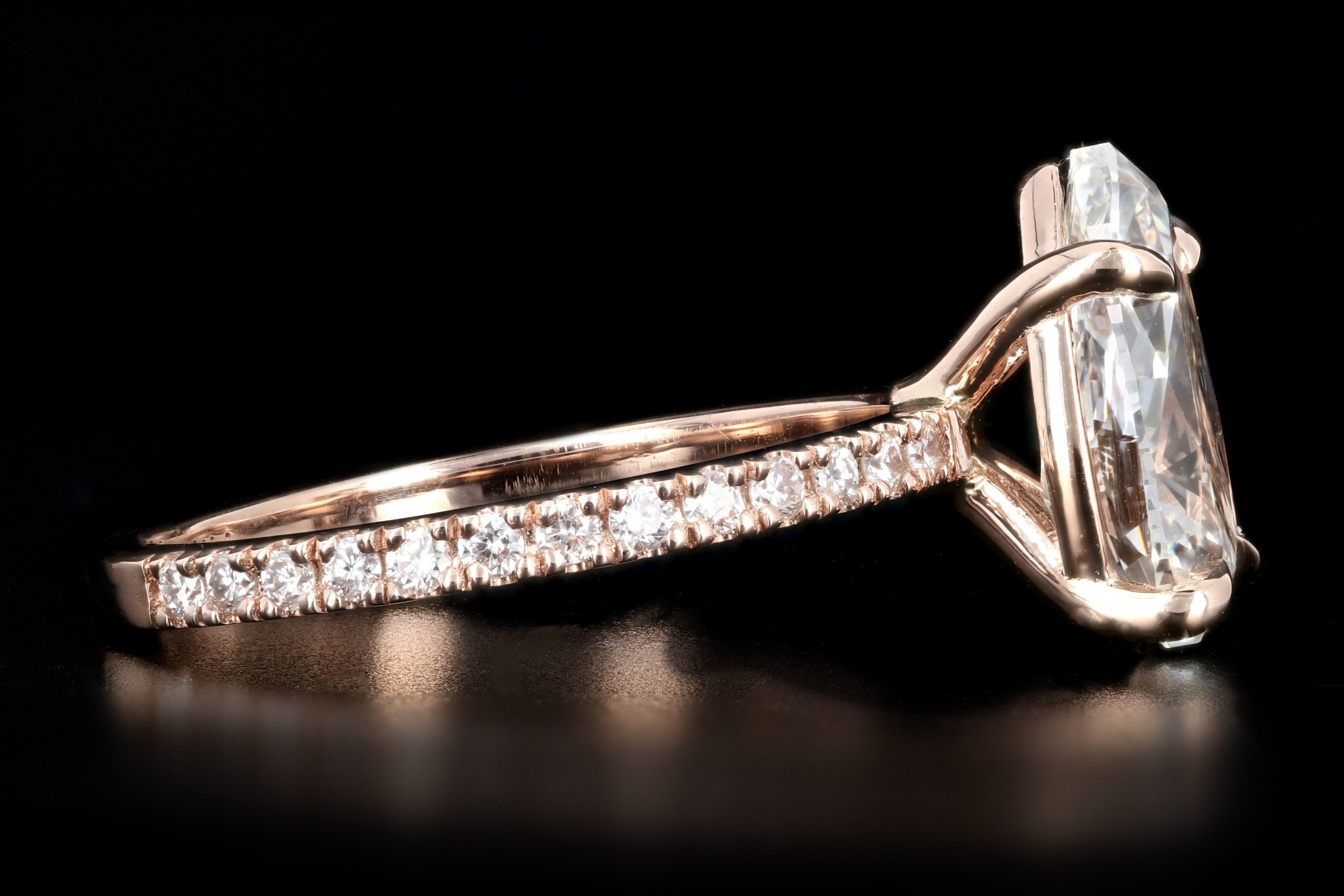 14K Rose Gold 2.24 Pear Cut Diamond Engagement Ring GIA Certified - Queen May