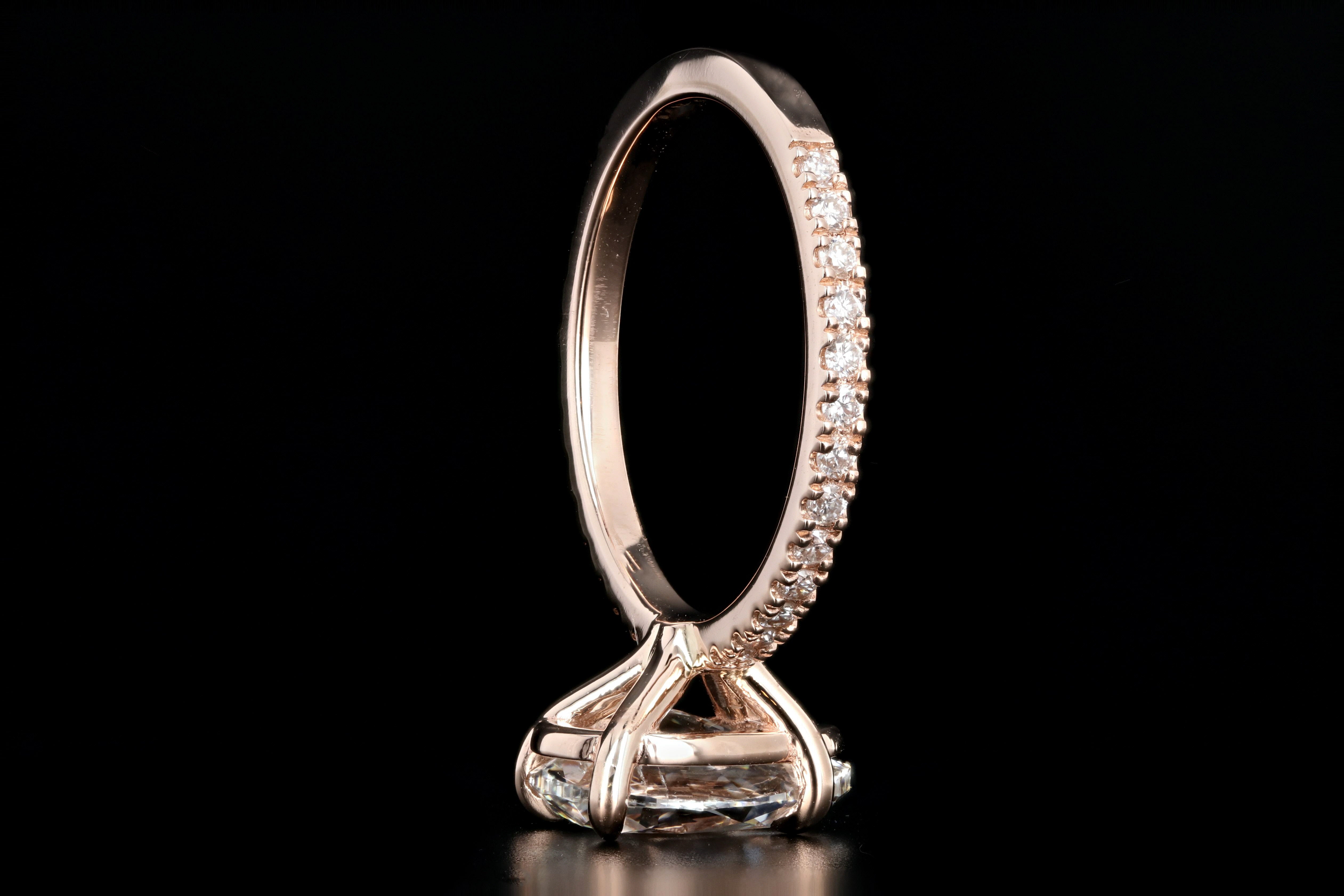 14K Rose Gold 2.24 Pear Cut Diamond Engagement Ring GIA Certified - Queen May