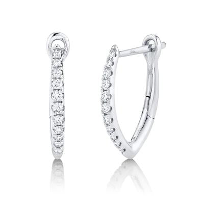 New 14K Gold .15 Carat Total Weight Diamond Hoop Earrings - Queen May