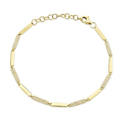 14K Yellow Gold .29 Carat Total Weight Diamond Bracelet - Queen May