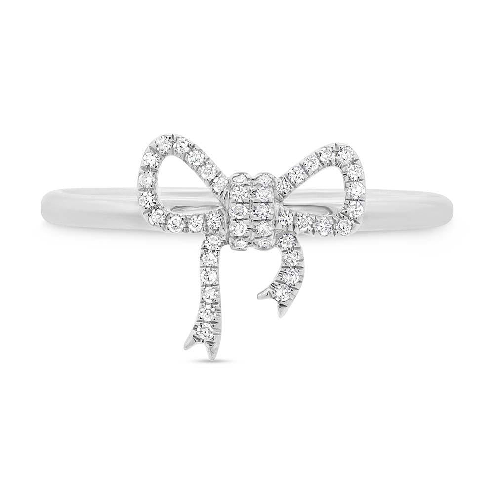 New 14K Gold Diamond Bow Ring - Queen May