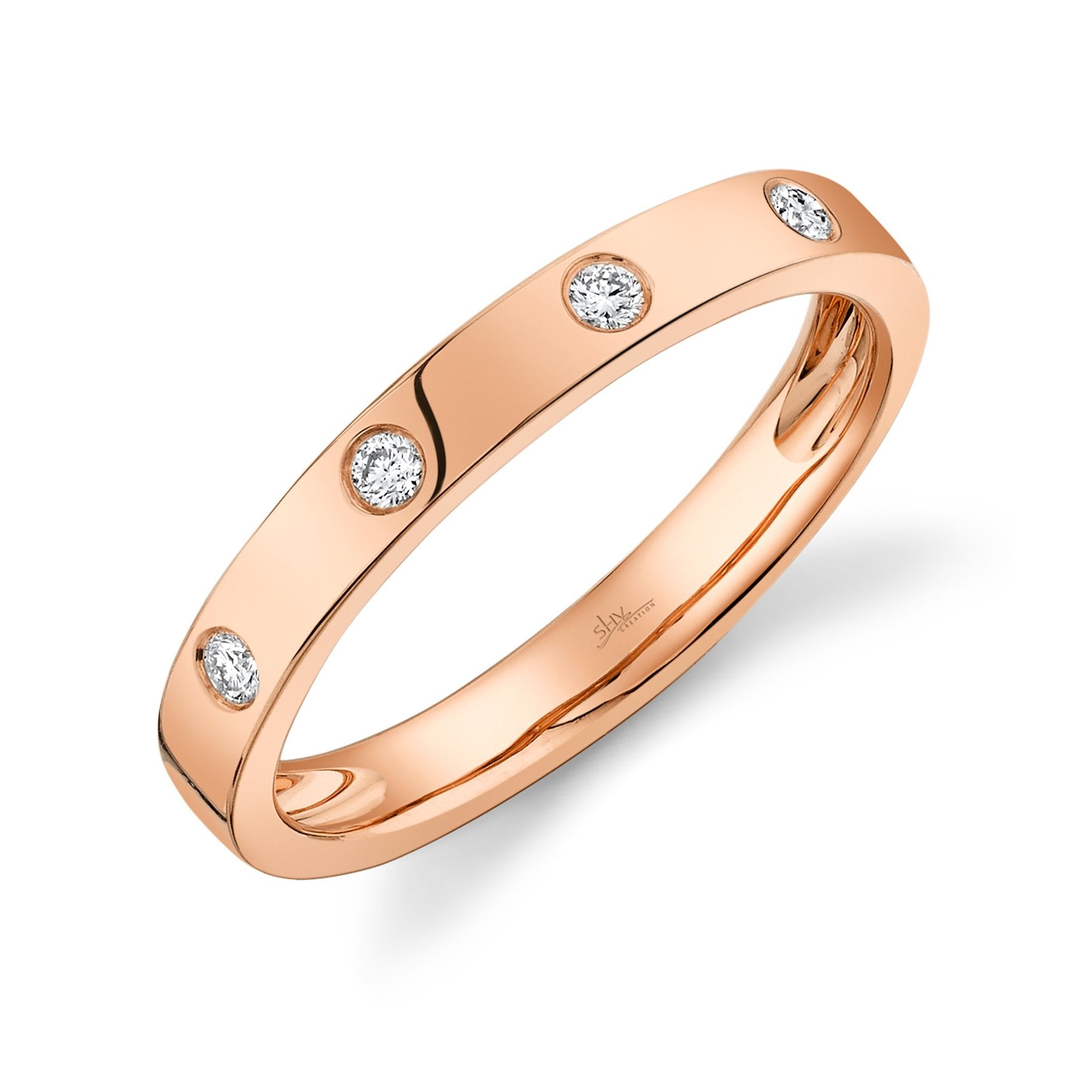 14K Gold 0.07 Carat Total Weight Diamond Station Band - Queen May
