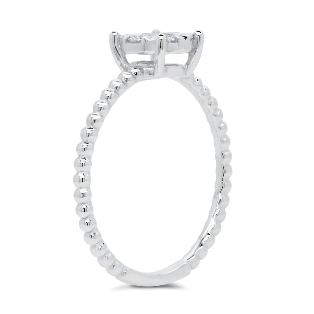 0.35 Carat Total Weight Diamond Cluster Ring in 14K White or Yellow Gold - Queen May